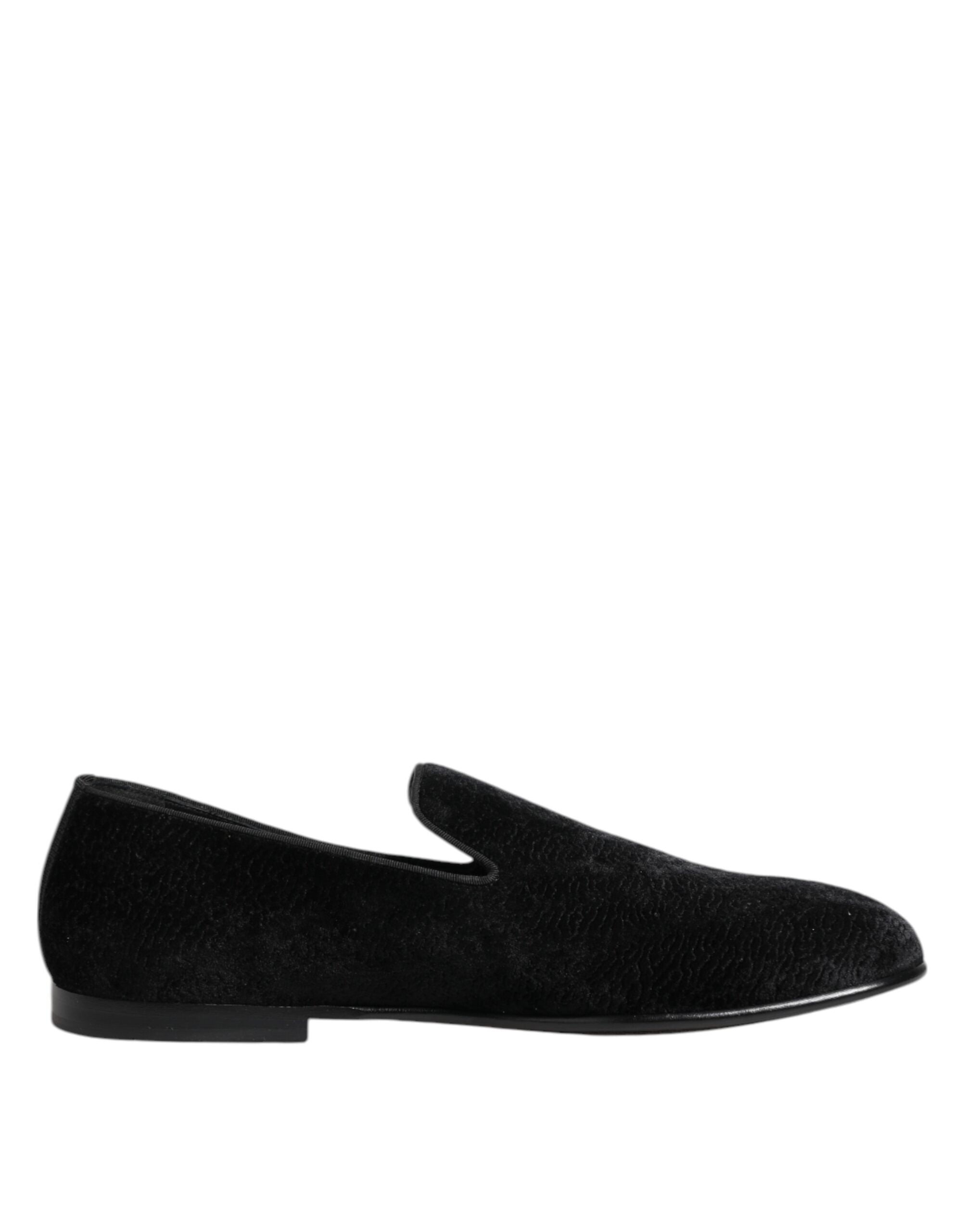 Black Jacquard Loafers Formal Men Dress Shoes - ventzia