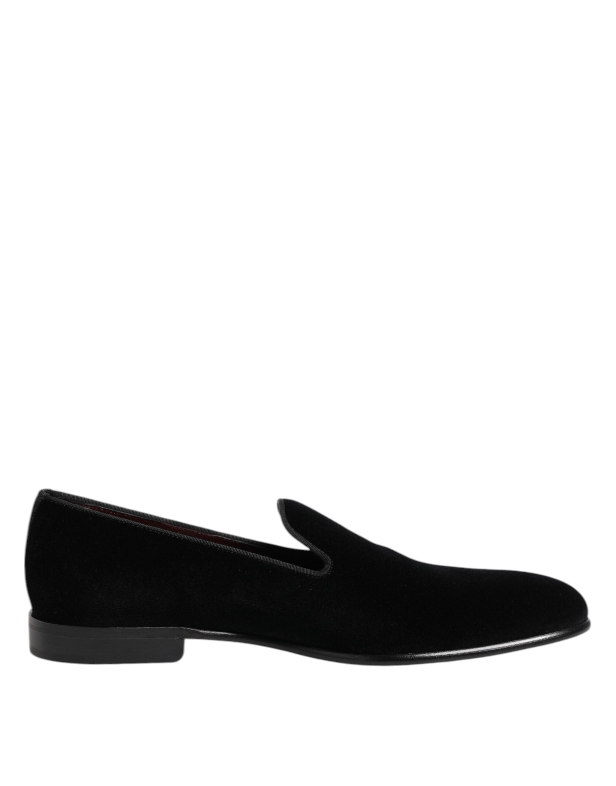 Black Velvet Slip On Loafers Men Formal Shoes - ventzia