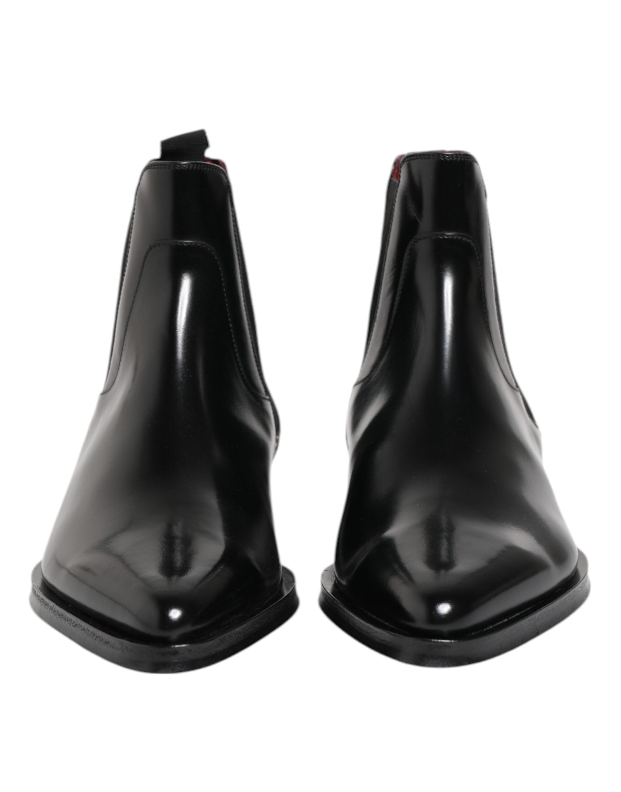 Black Leather MILLENIALS Mid Calf Boots Shoes - ventzia