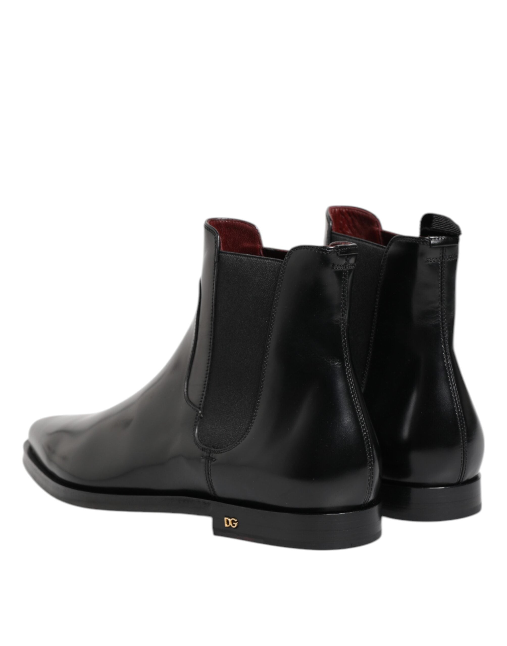 Black Leather MILLENIALS Mid Calf Boots Shoes - ventzia
