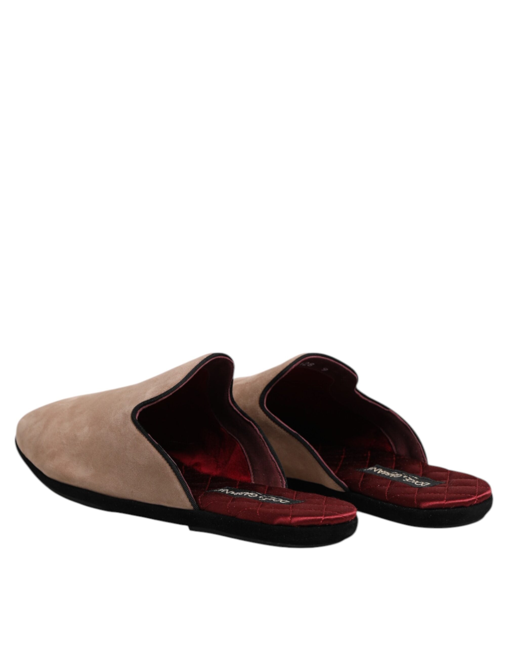 Beige Suede Leather Slides Flat Slipper Shoes - ventzia