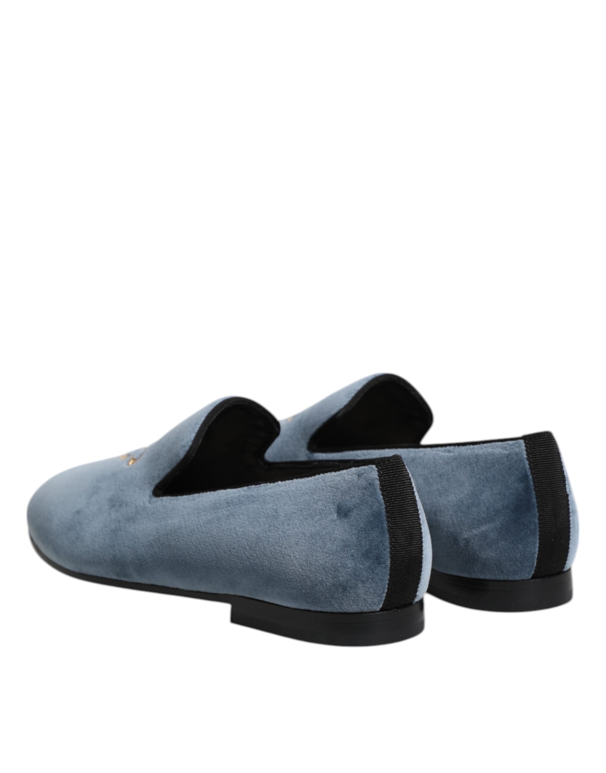 Blue Velvet DG Logo Loafers Formal Shoes - ventzia