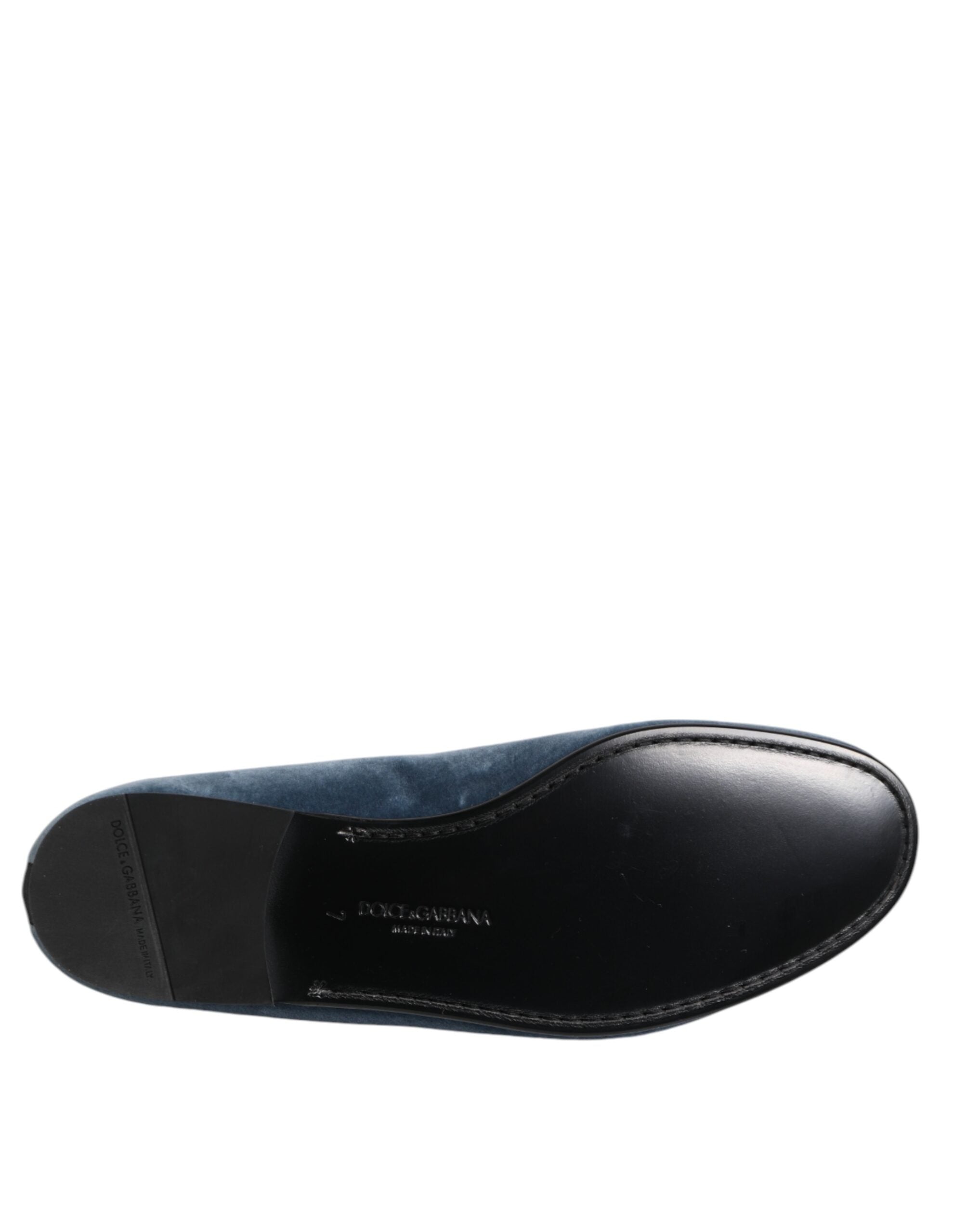 Blue Velvet DG Logo Loafers Formal Shoes - ventzia