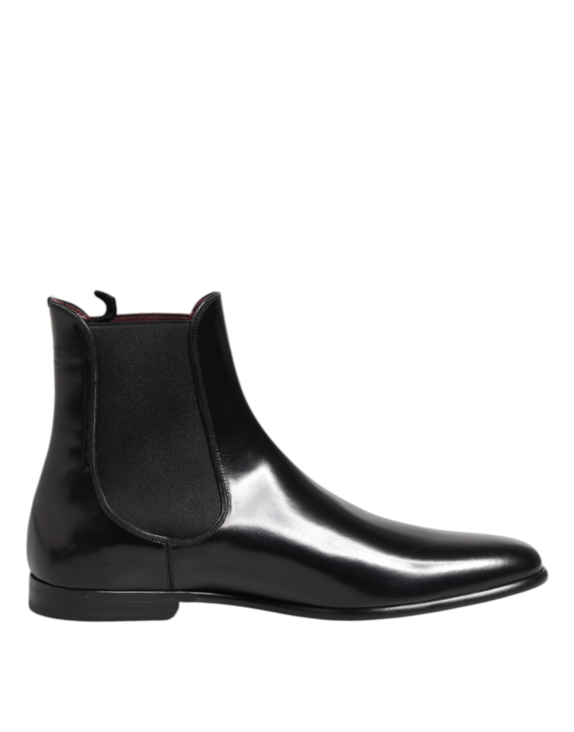 Black Chelsea Slip On Mid Calf Boots Shoes - ventzia
