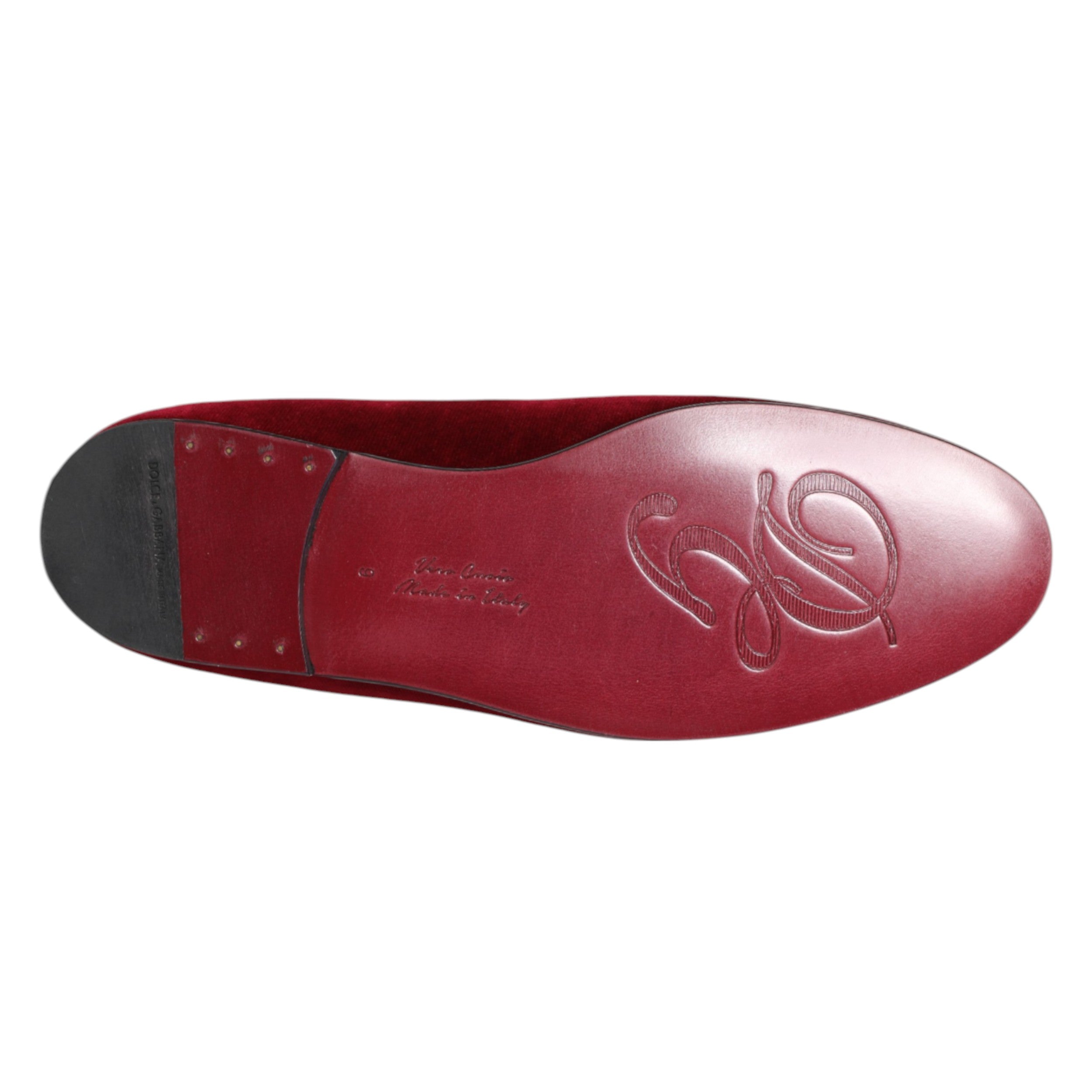 Red Velvet Gold Crown Mens Loafers Shoes - ventzia