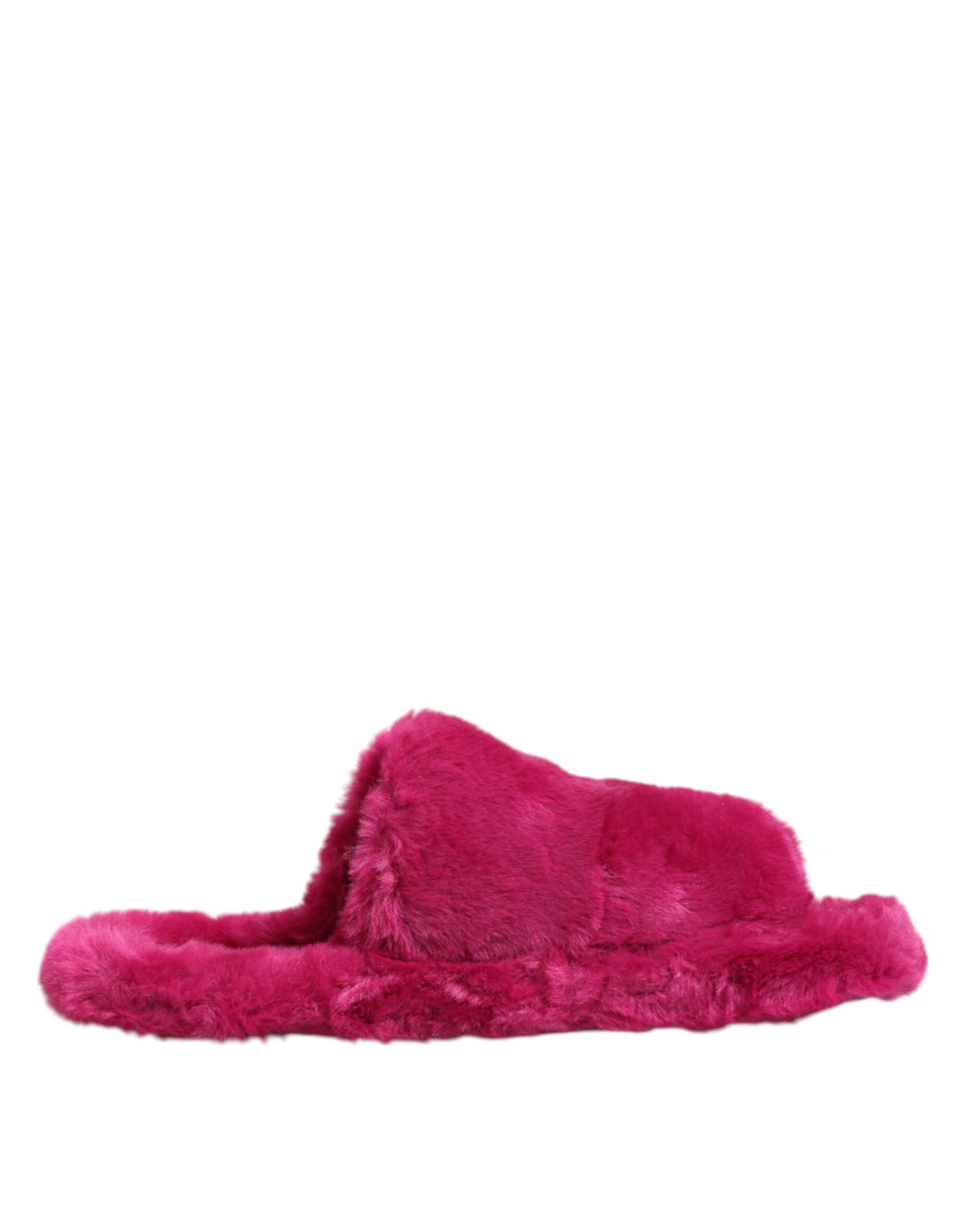 Pink Acrylic Faux Fur Mens Flats Sandals Shoes - ventzia