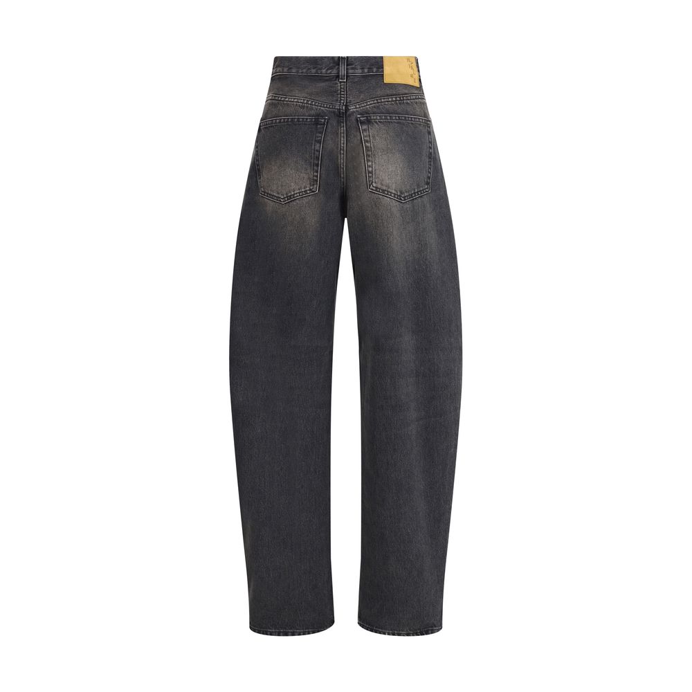 Black Cotton Relaxed Fit Jeans - ventzia