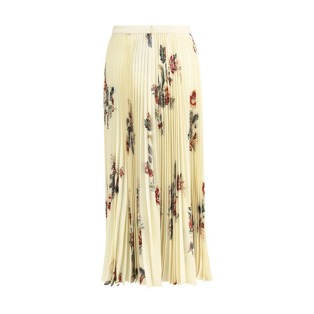 Yellow Polyester Midi Skirt - ventzia