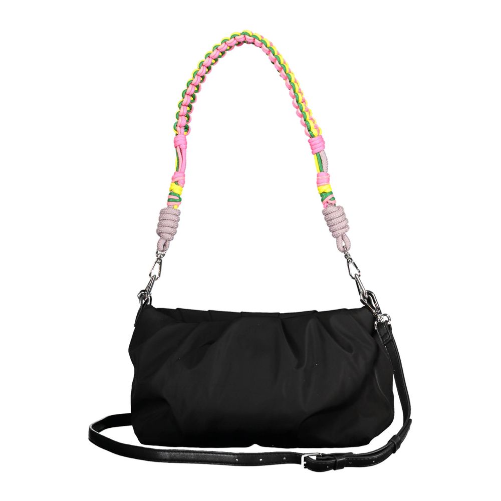 Black Polyester Handbag - ventzia