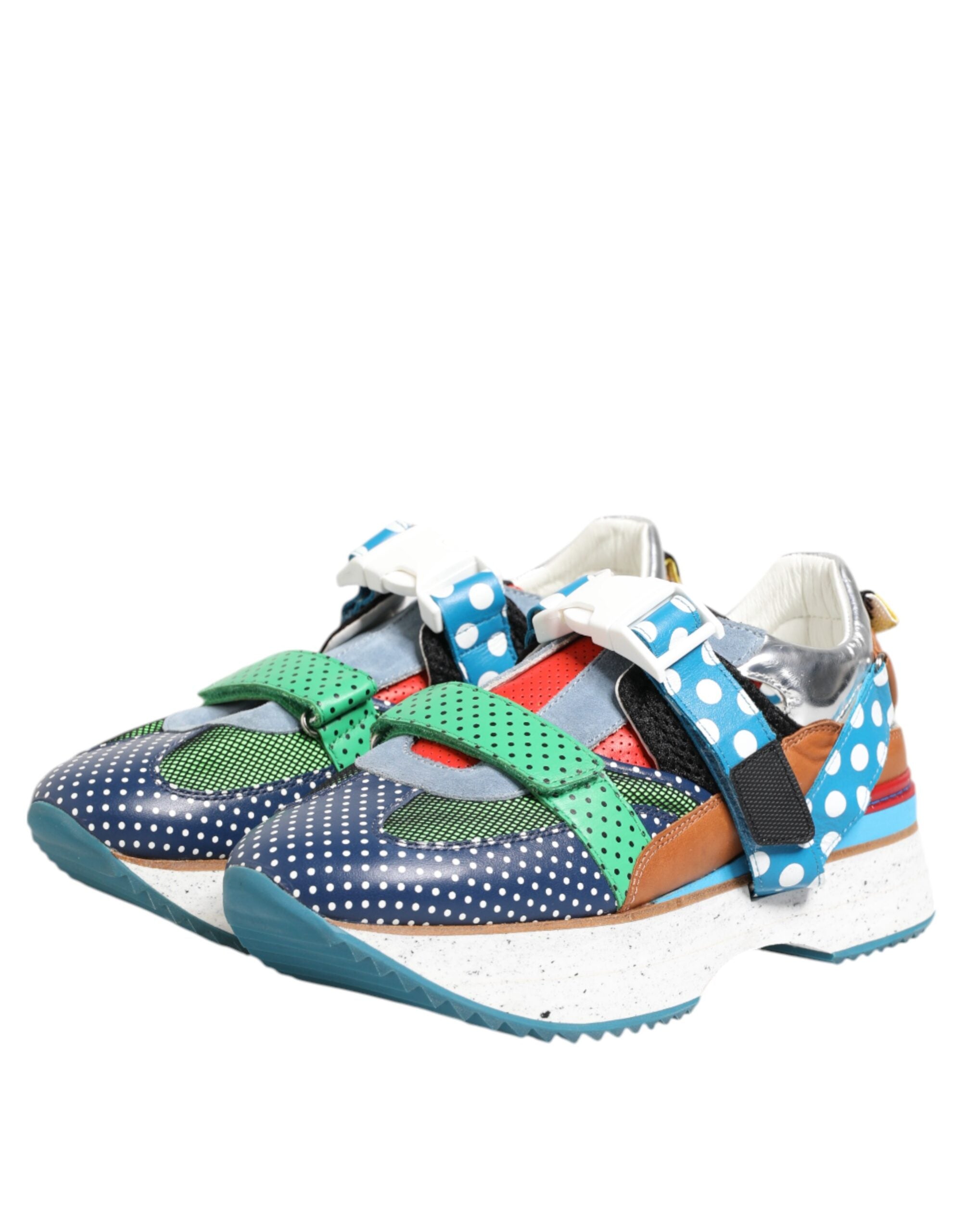 Multicolor Leather Low Top Sneakers Shoes - ventzia