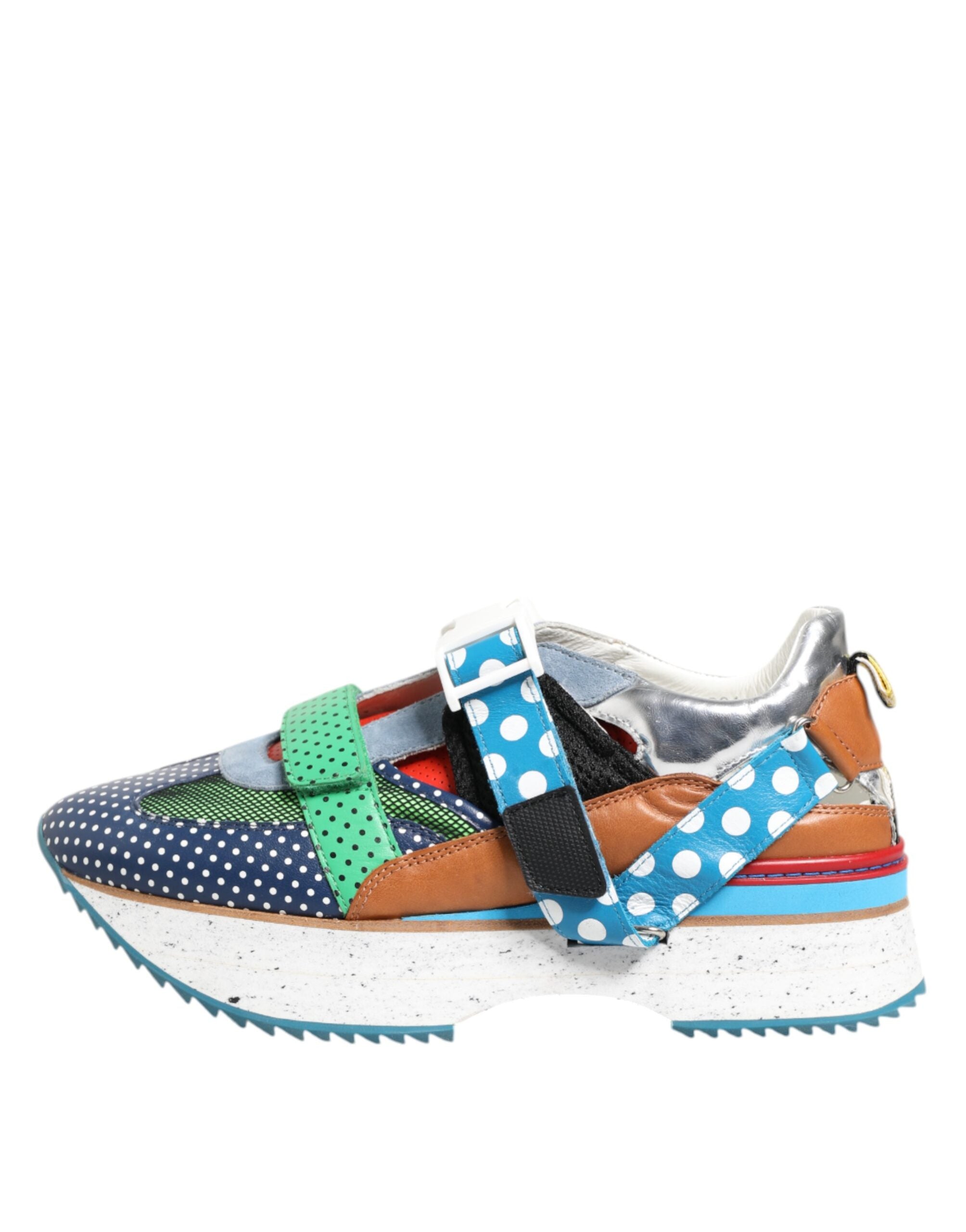 Multicolor Leather Low Top Sneakers Shoes - ventzia