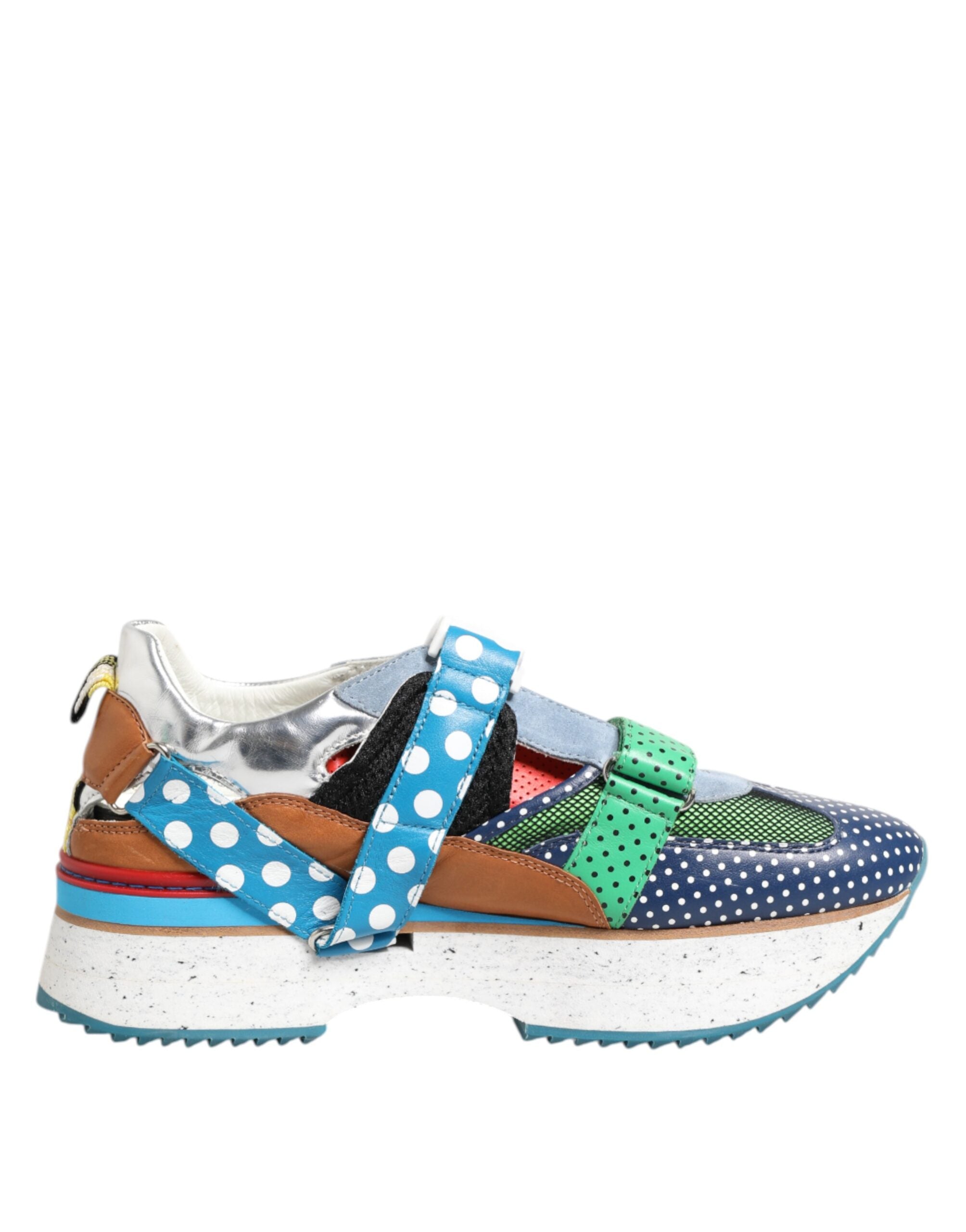 Multicolor Leather Low Top Sneakers Shoes - ventzia