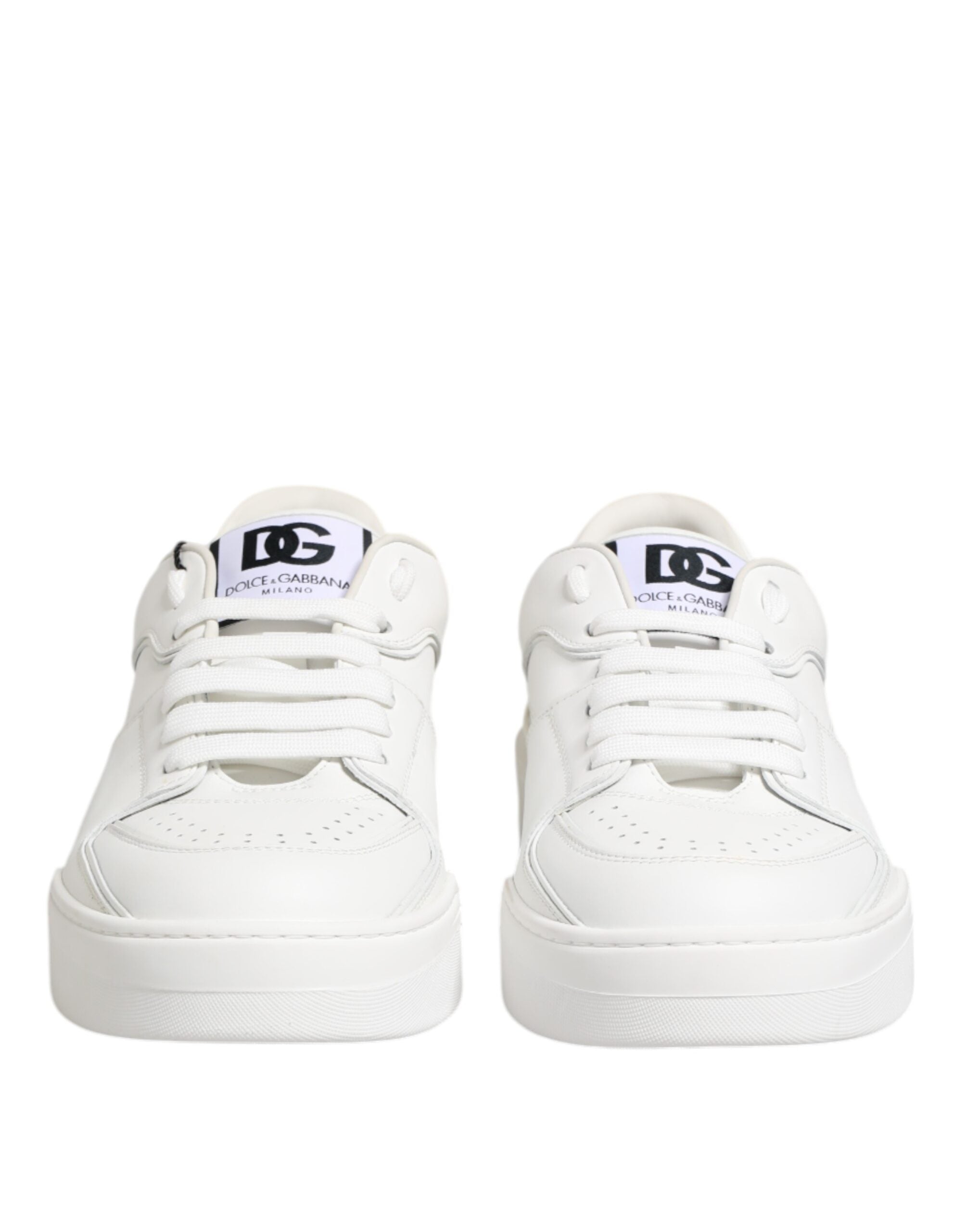 White Miami Leather Low Top Sneakers Shoes - ventzia