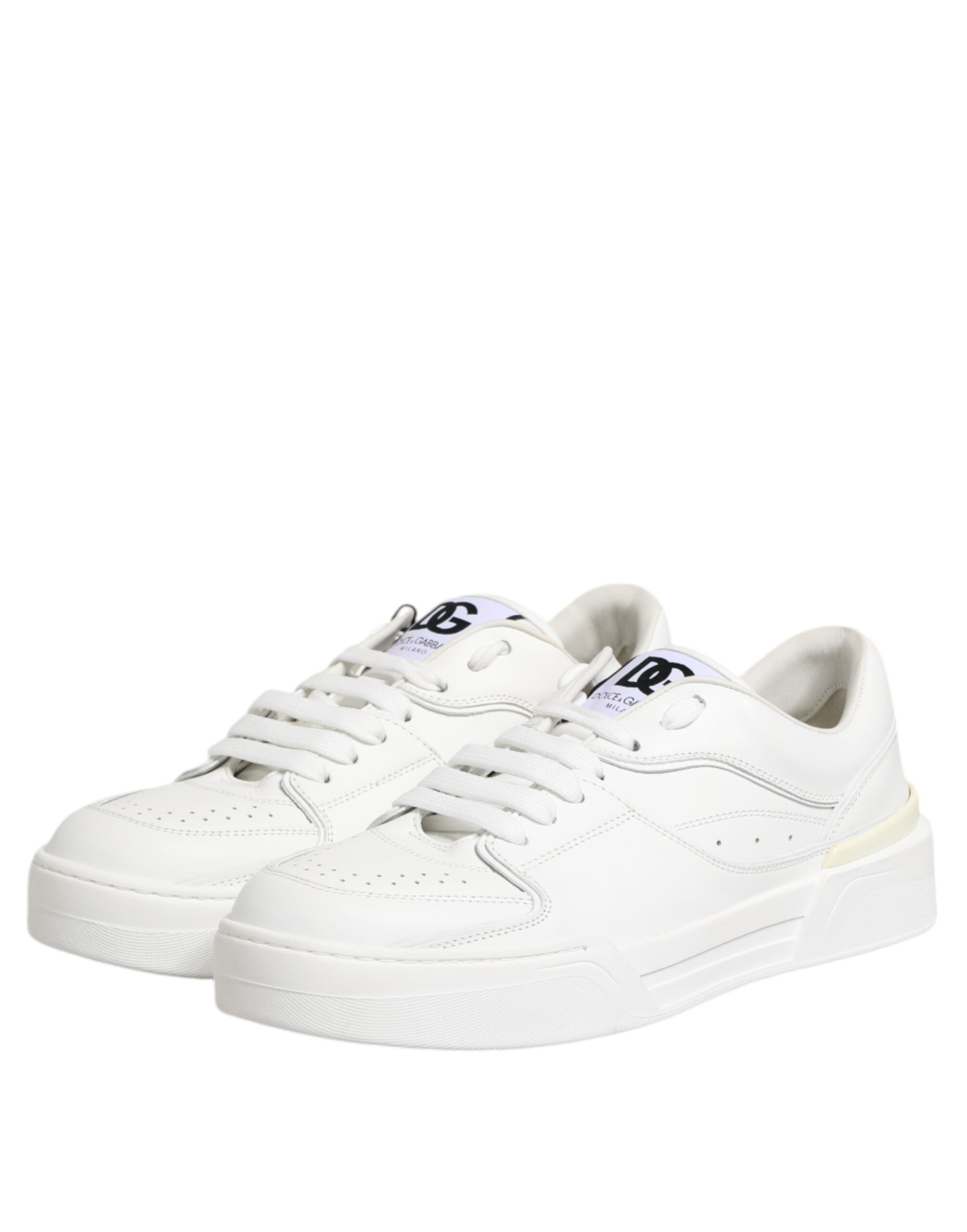 White Miami Leather Low Top Sneakers Shoes - ventzia