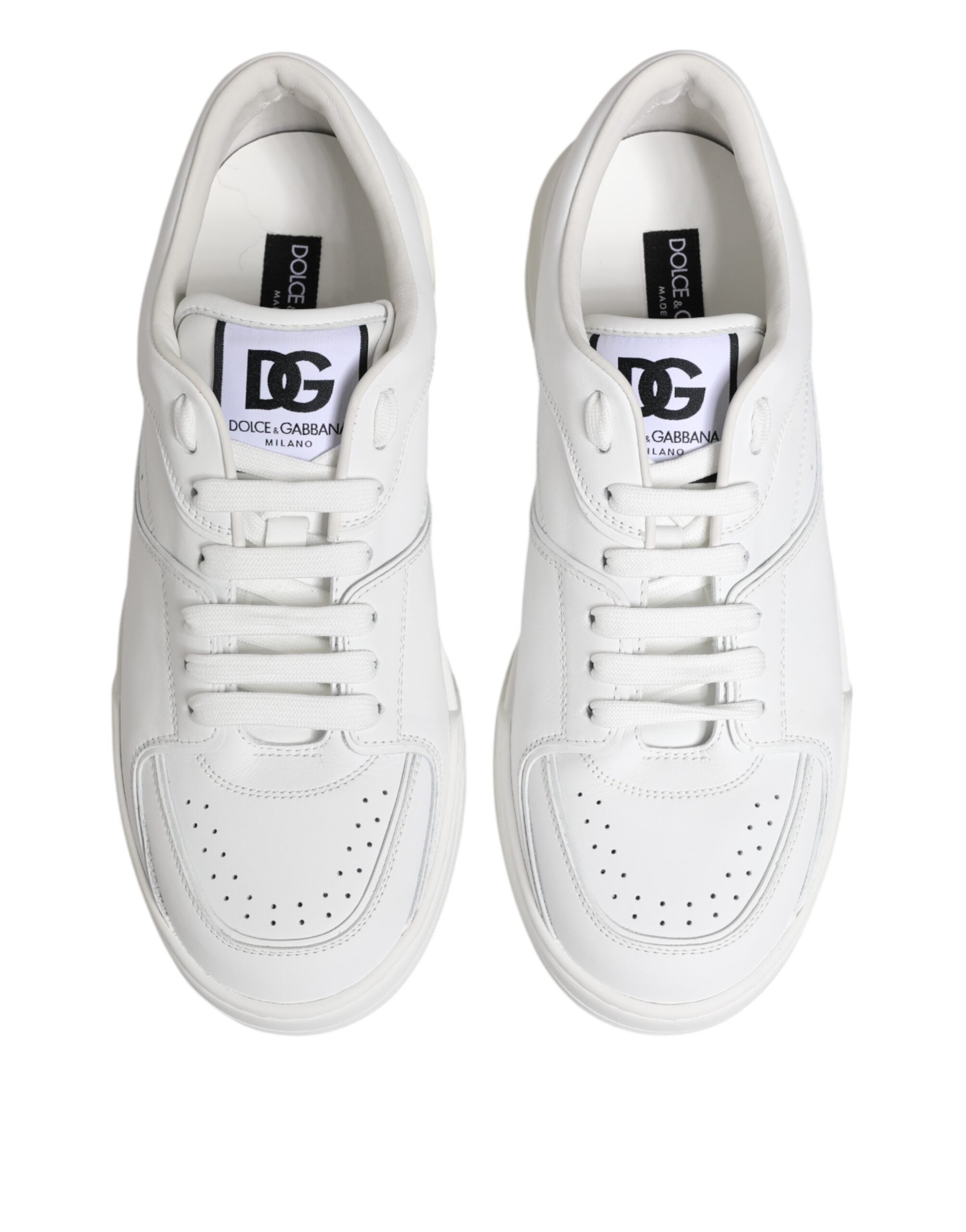 White Miami Leather Low Top Sneakers Shoes - ventzia