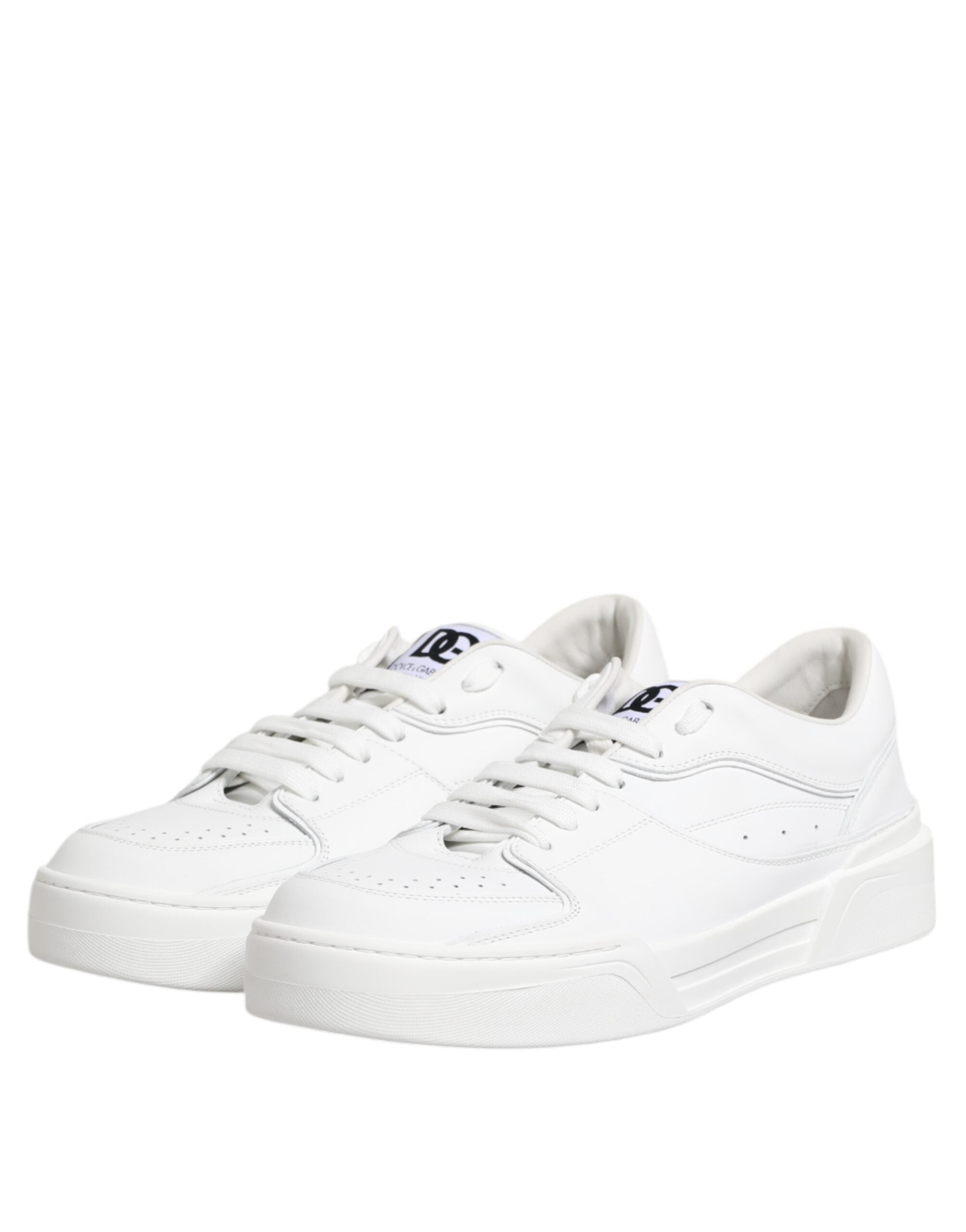 White Miami Leather Low Top Sneakers Shoes - ventzia