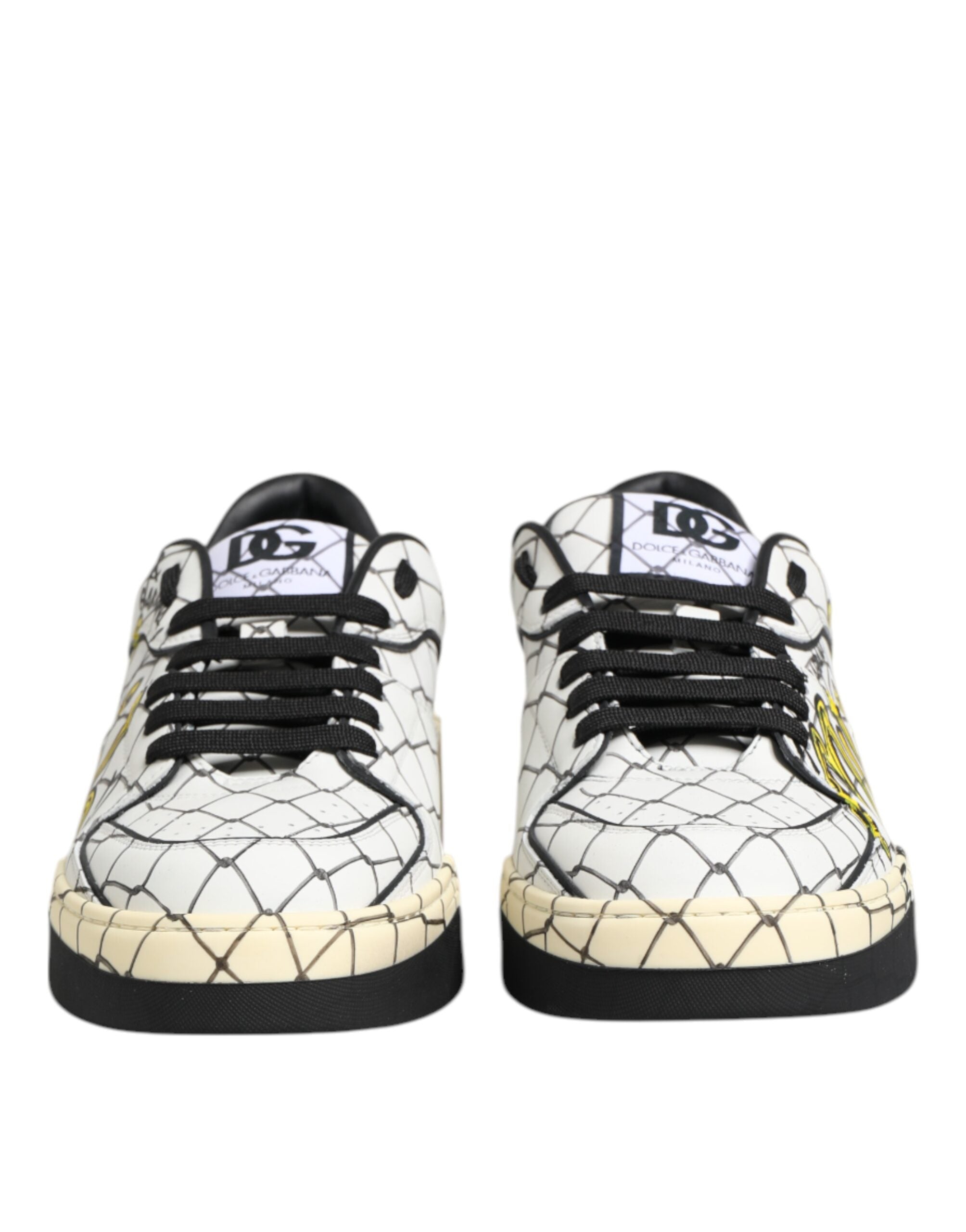 White Logo Print Low Top Men Sneakers Shoes - ventzia