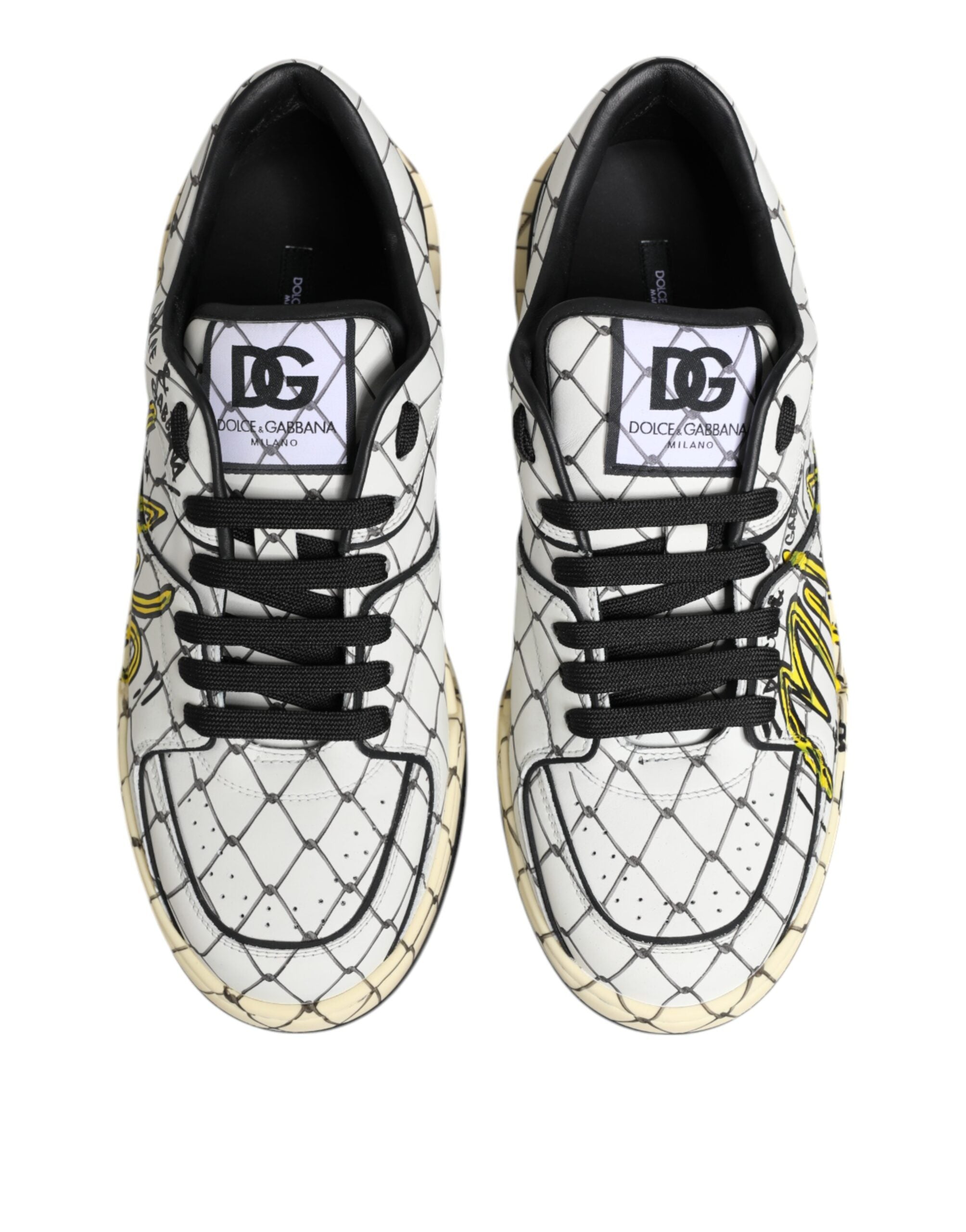 White Logo Print Low Top Men Sneakers Shoes - ventzia
