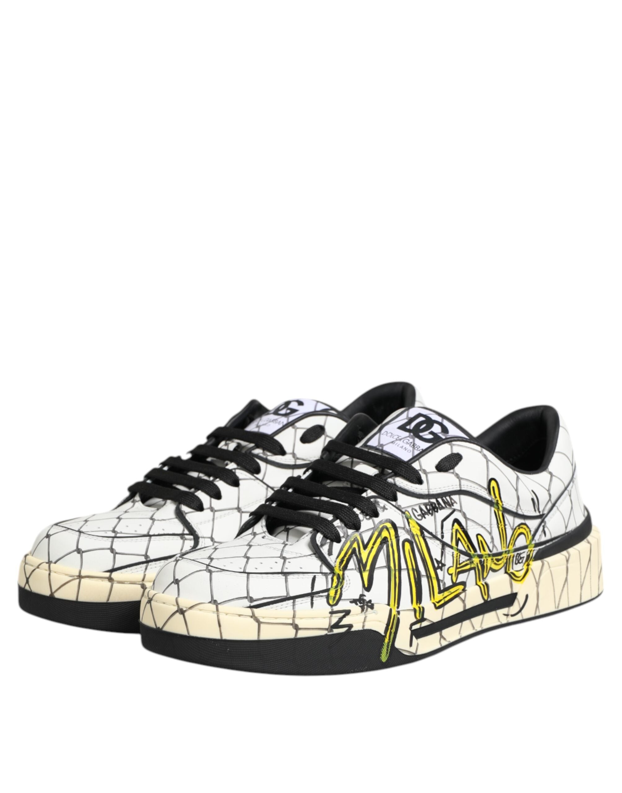 White Logo Print Low Top Men Sneakers Shoes - ventzia