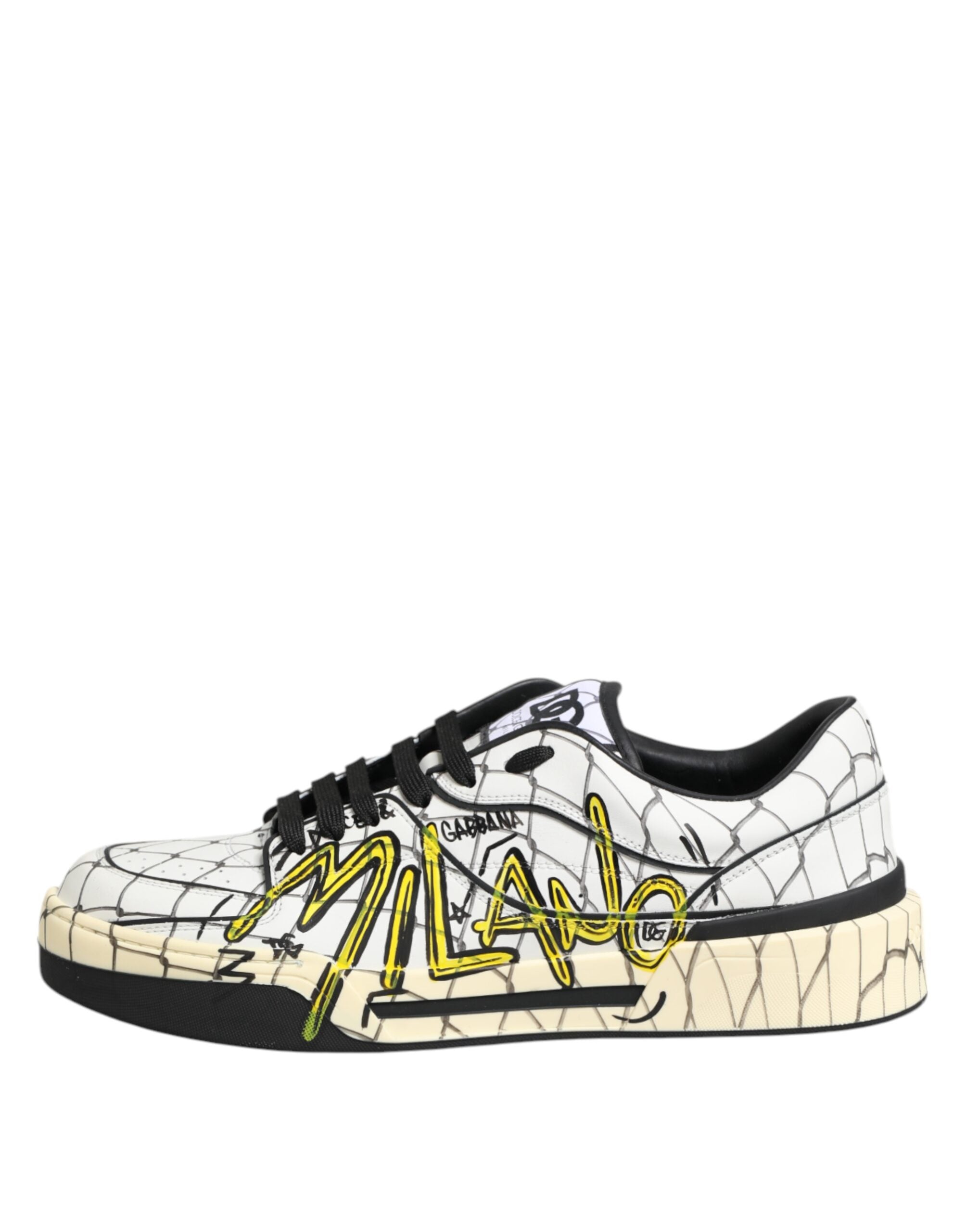 White Logo Print Low Top Men Sneakers Shoes - ventzia