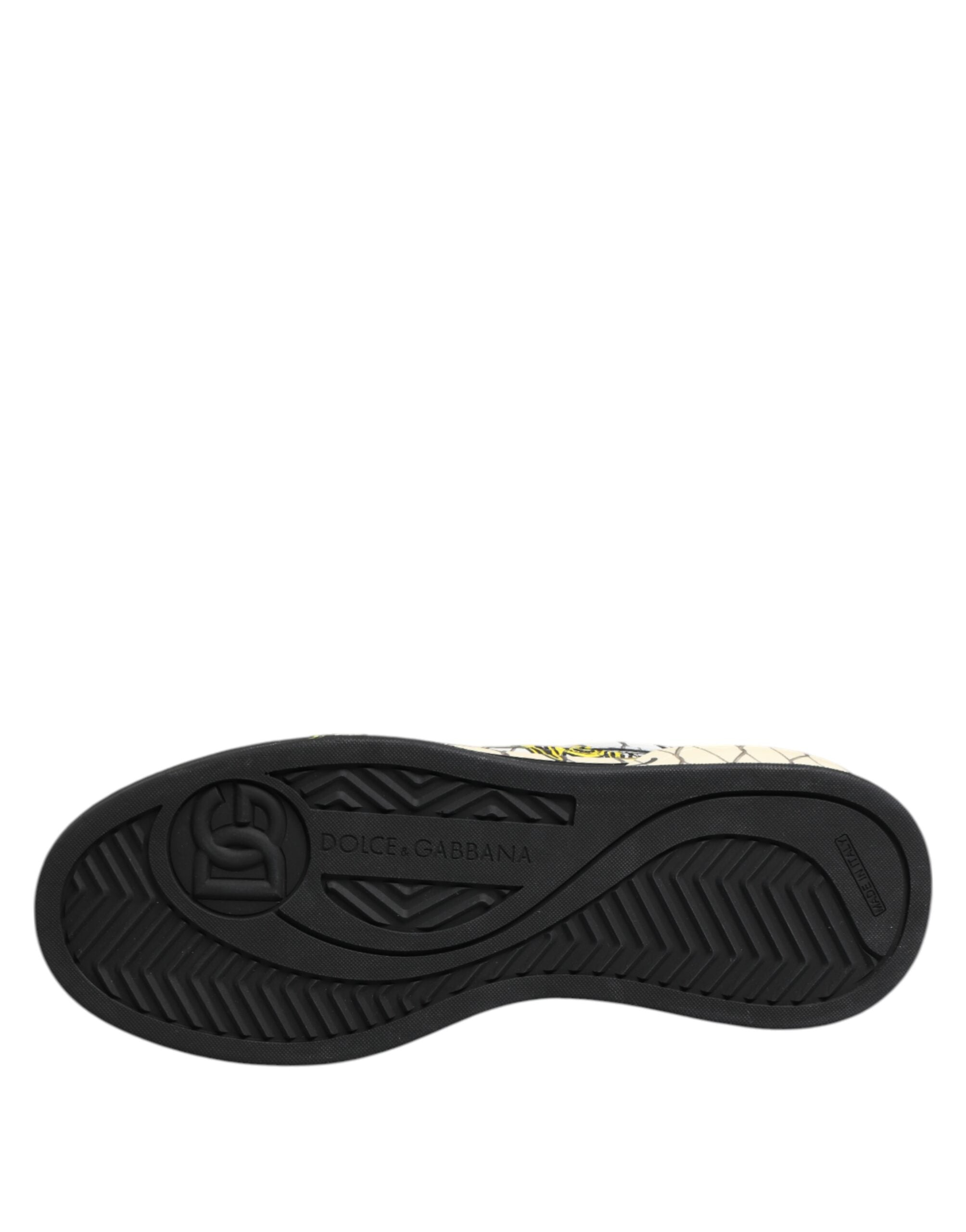 White Logo Print Low Top Men Sneakers Shoes - ventzia