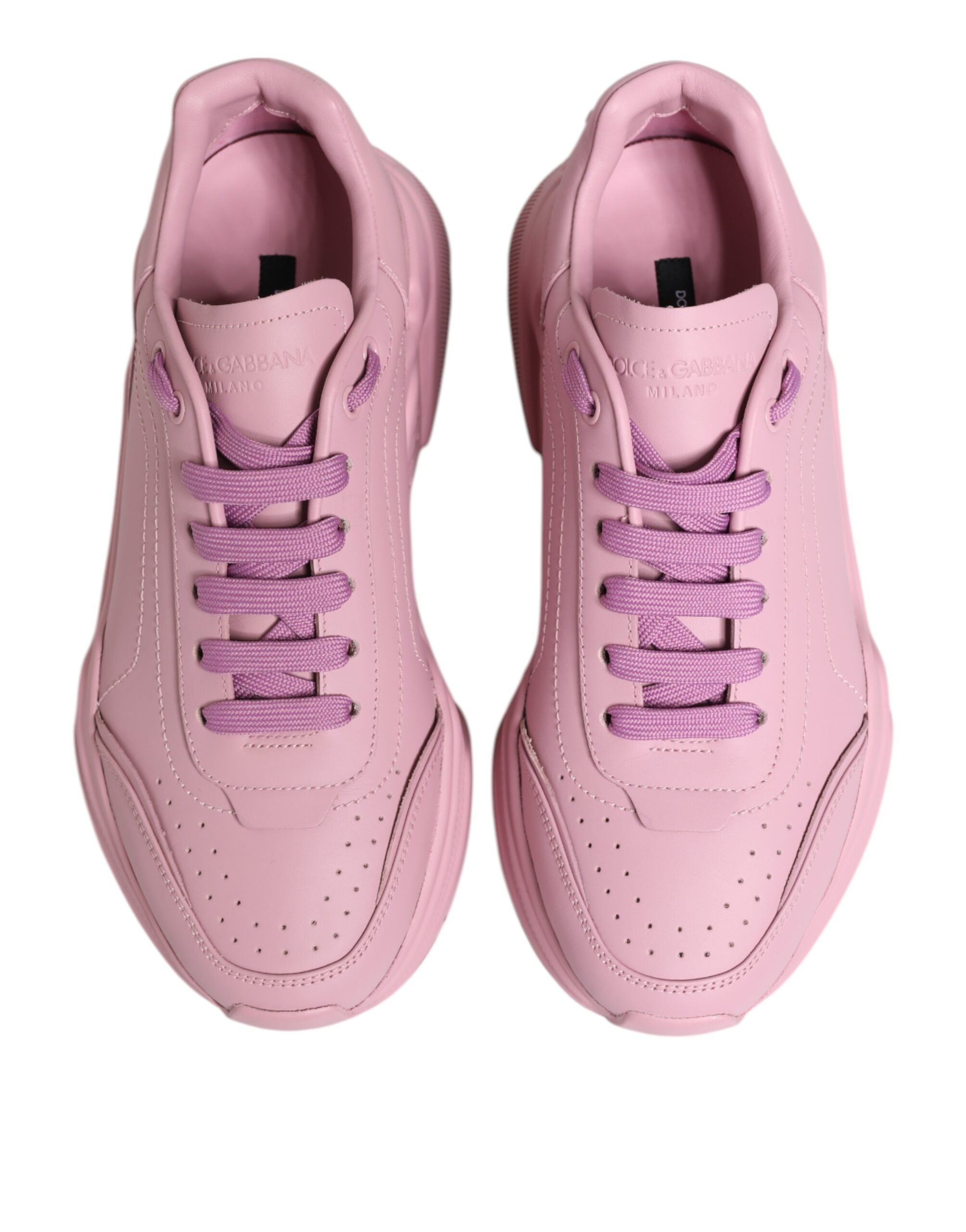 Pink Leather Daymaster Low Top Sneakers Shoes - ventzia