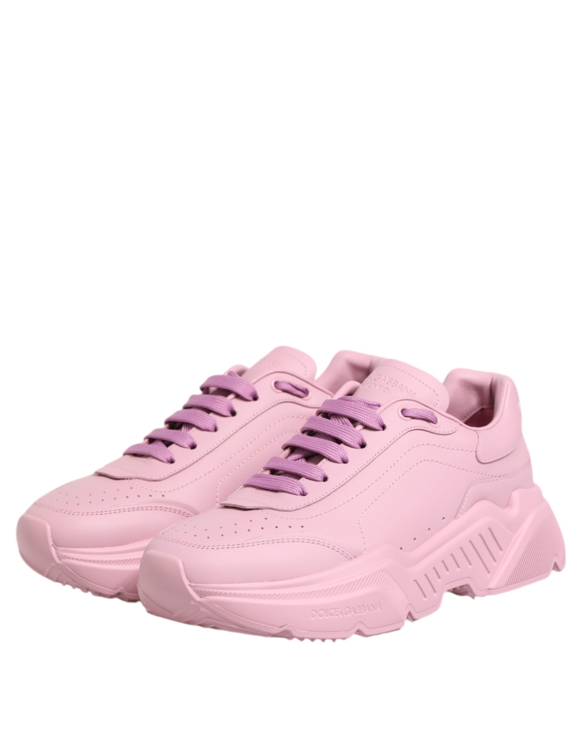 Pink Leather Daymaster Low Top Sneakers Shoes - ventzia
