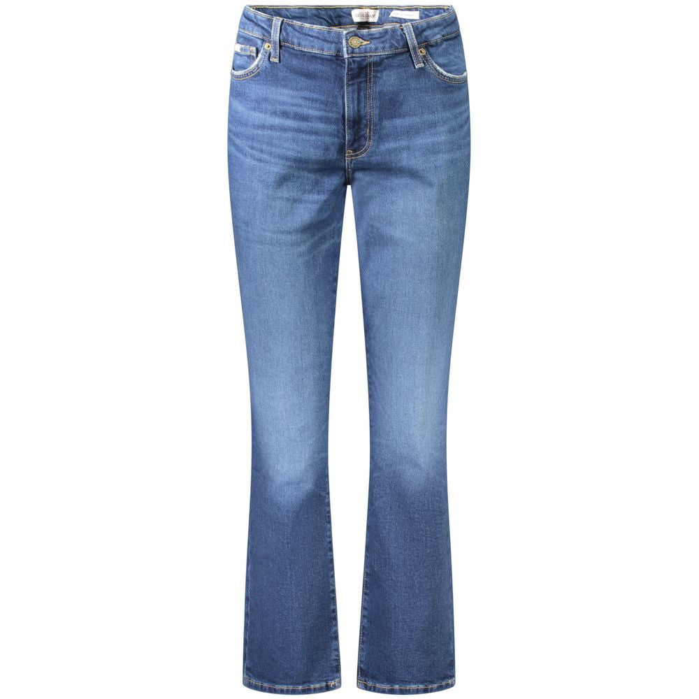 Blue Cotton Women's Straight Jean - ventzia