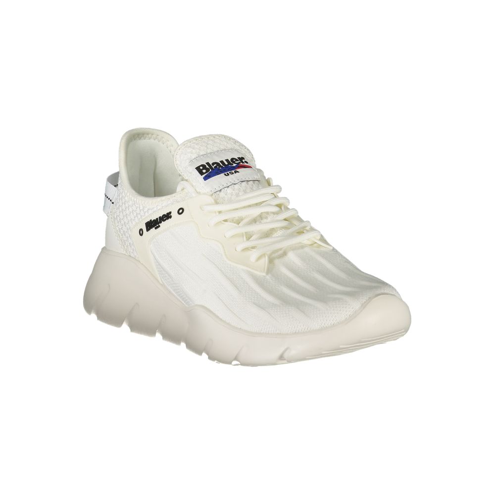 White Polyester Men Sneaker - ventzia