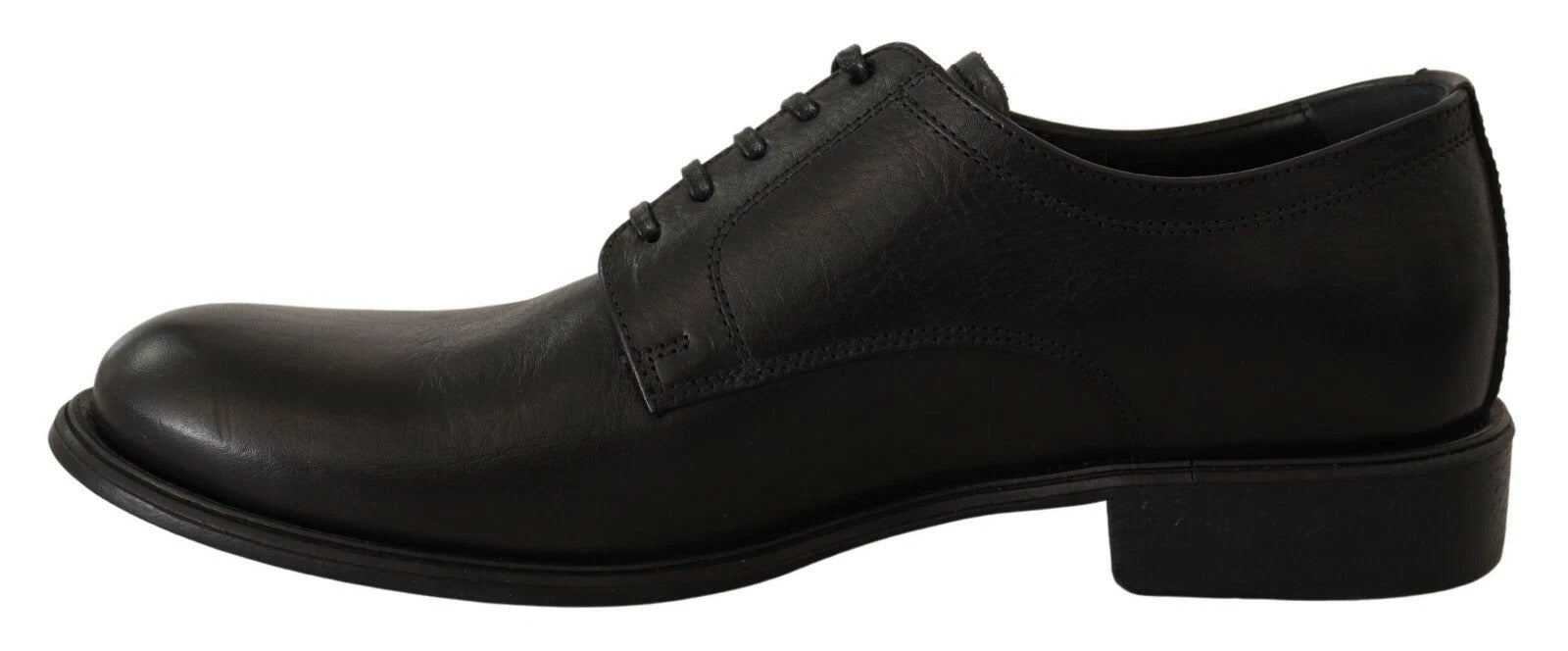 Black Lace Up Leather Men Formal Derby Shoes - ventzia