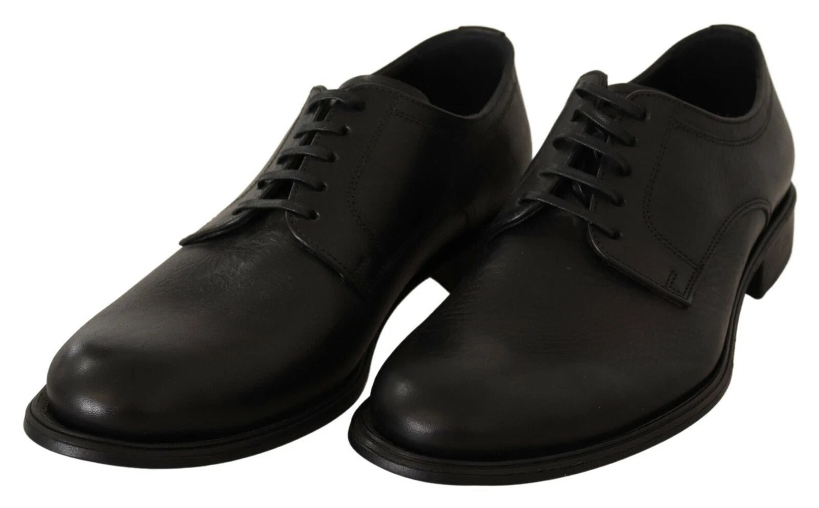 Black Lace Up Leather Men Formal Derby Shoes - ventzia