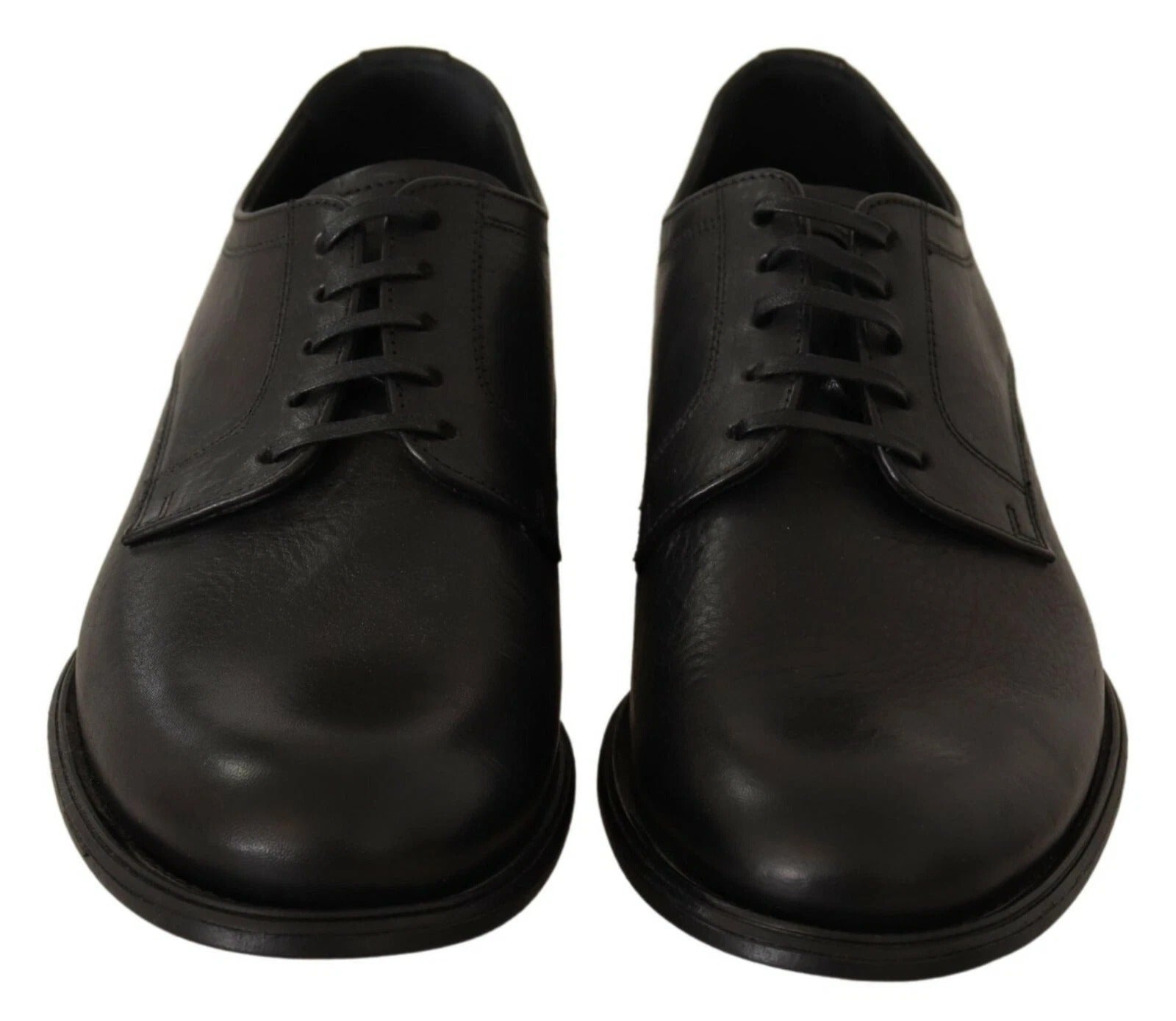 Black Lace Up Leather Men Formal Derby Shoes - ventzia