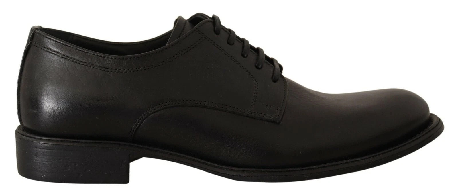 Black Lace Up Leather Men Formal Derby Shoes - ventzia