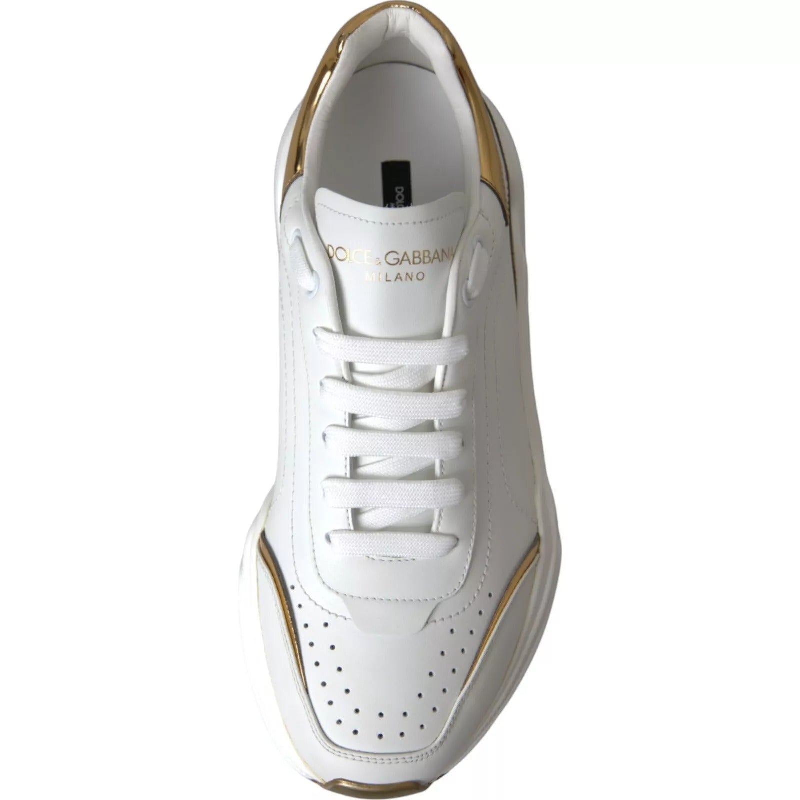White Gold DAYMASTER Leather Sneakers Mens Shoes - ventzia