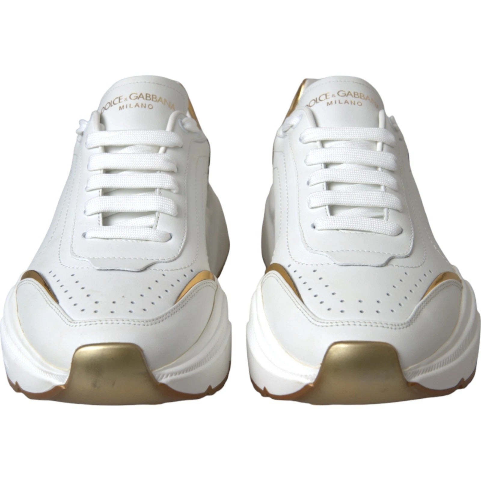 White Gold DAYMASTER Leather Sneakers Mens Shoes - ventzia