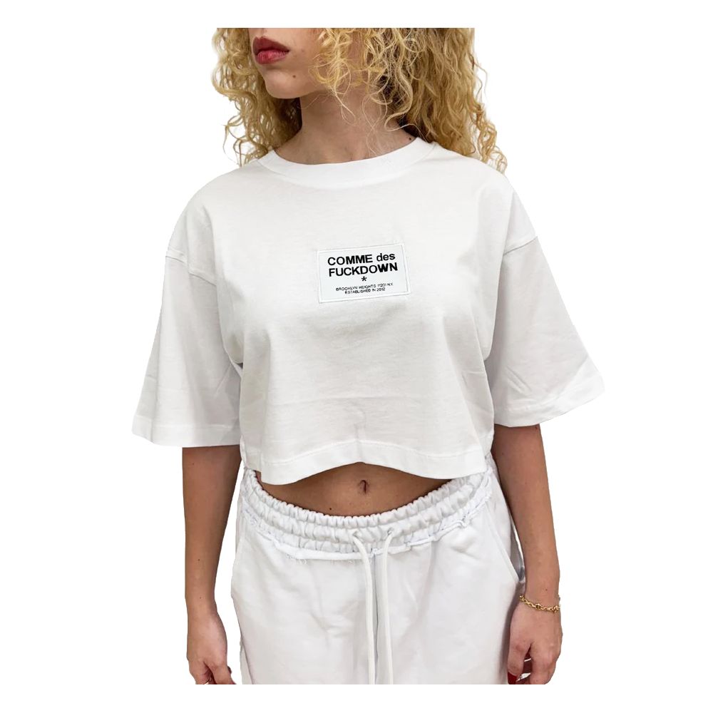 White Cotton Tops & T-Shirt - ventzia