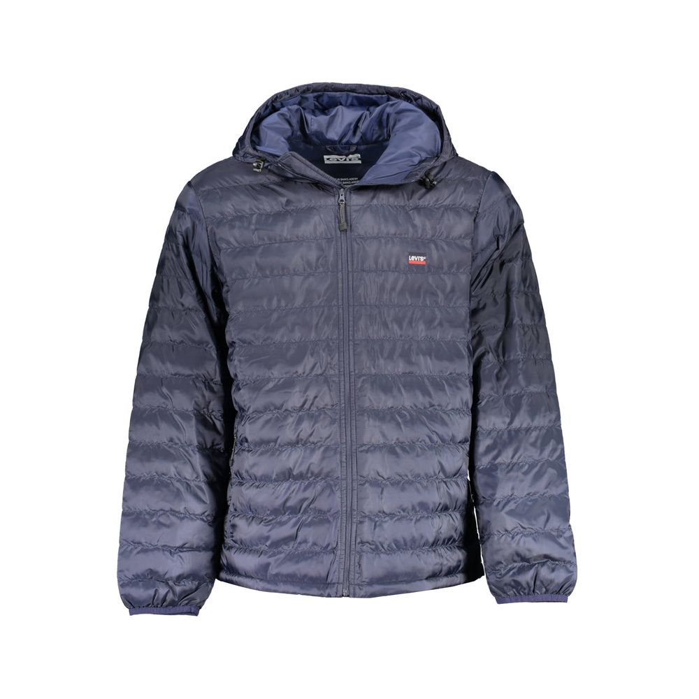 Blue Polyester Jacket - ventzia