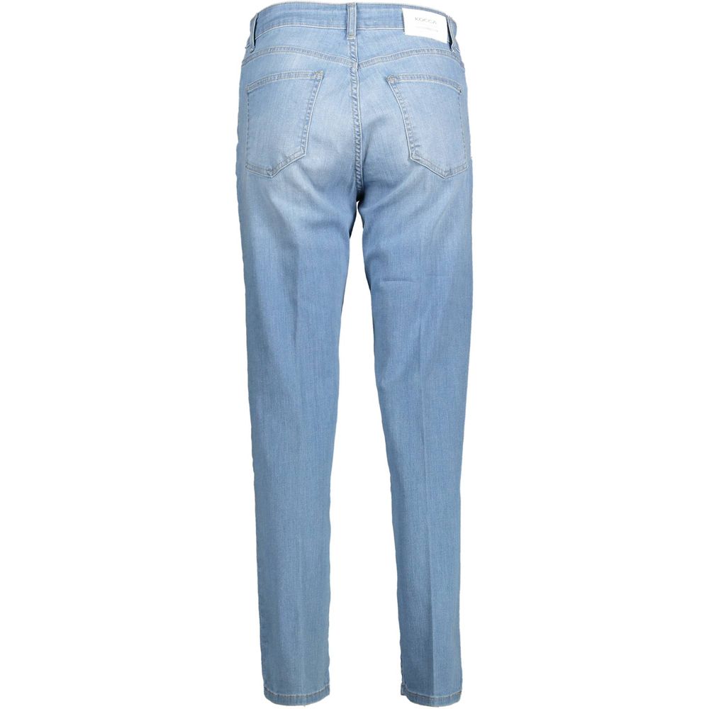 Blue Cotton Women Jeans - ventzia