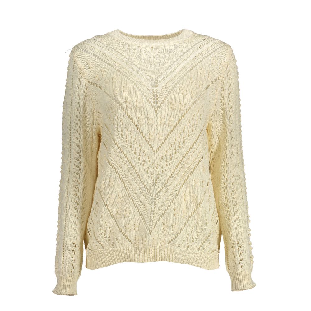 White Polyester Sweater - ventzia