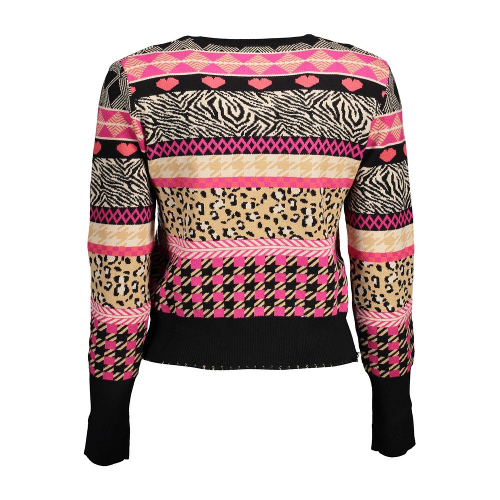 Black Polyester Sweater - ventzia