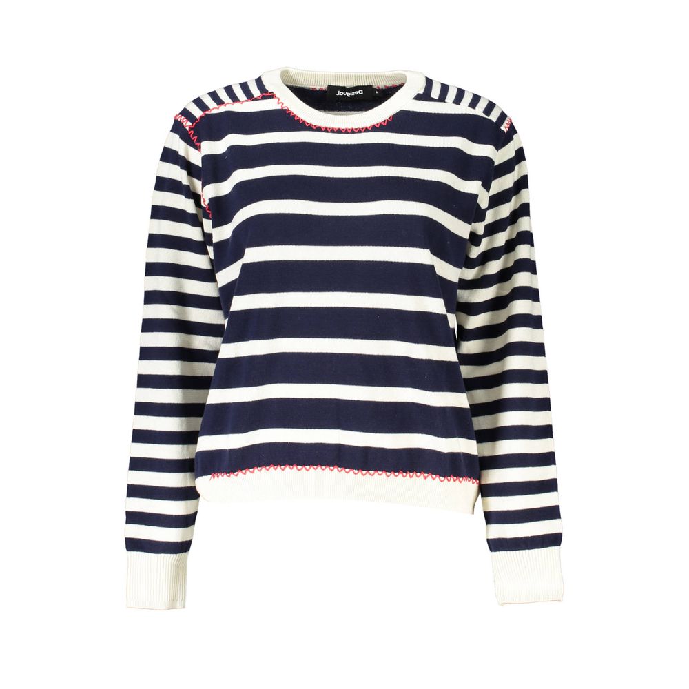 Blue Cotton Sweater - ventzia