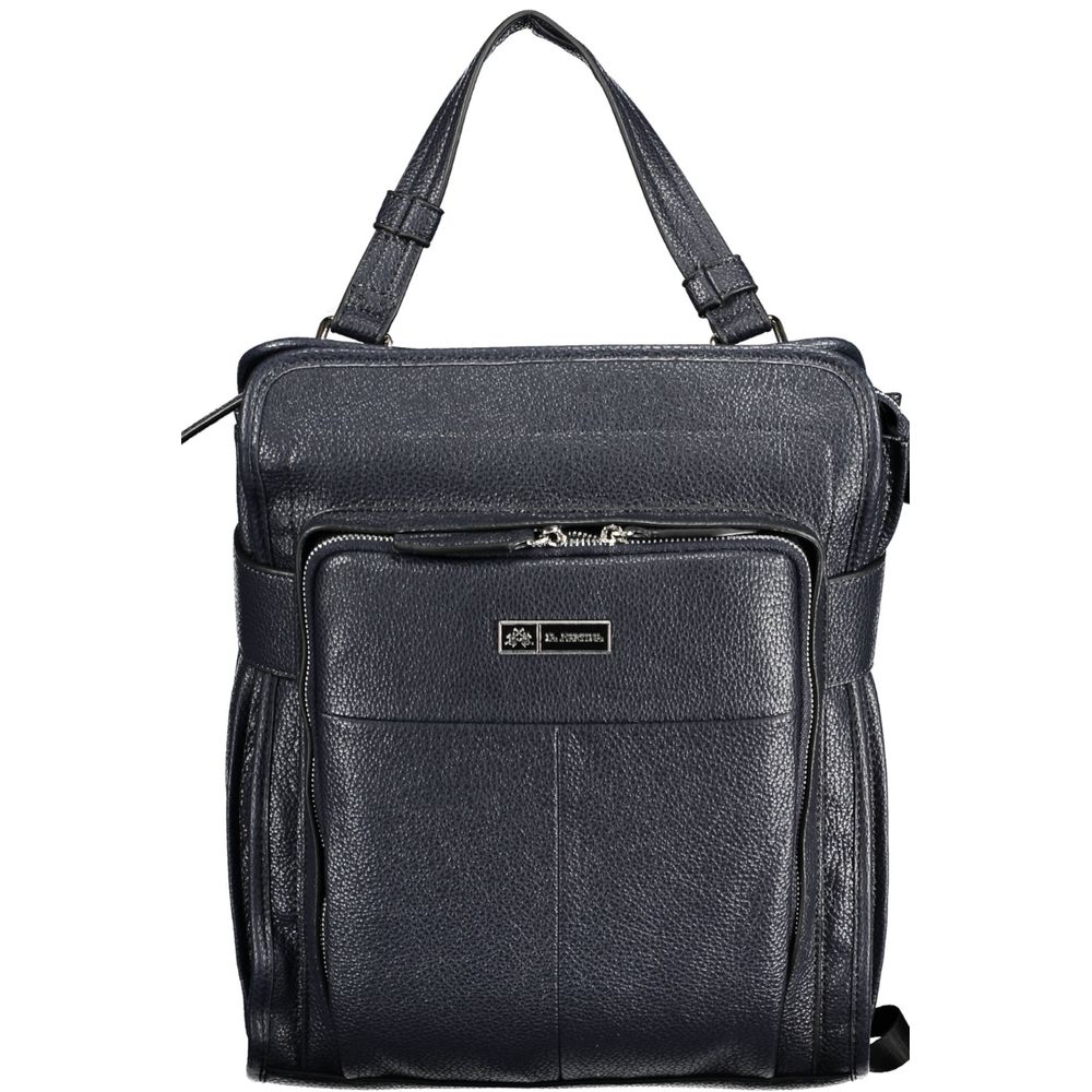 Blue Polyurethane Women Backpack - ventzia