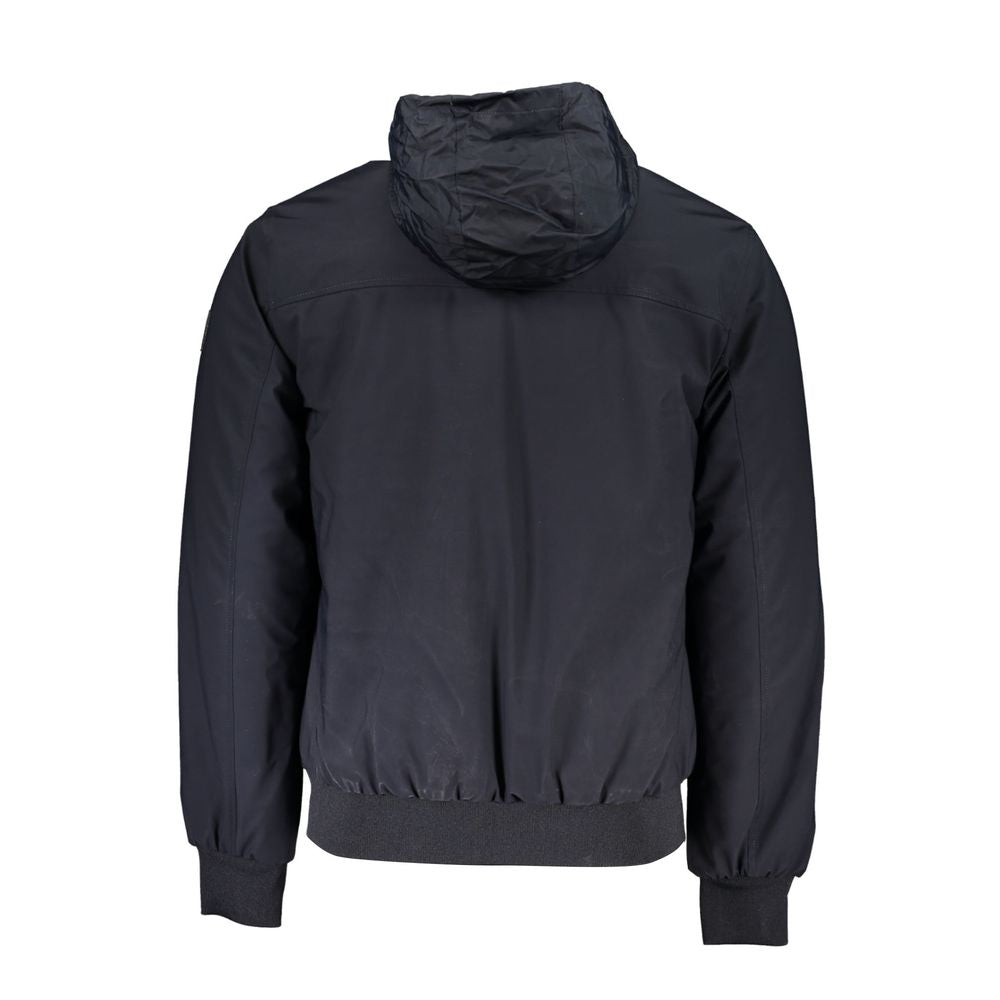 Blue Polyester Men Jacket