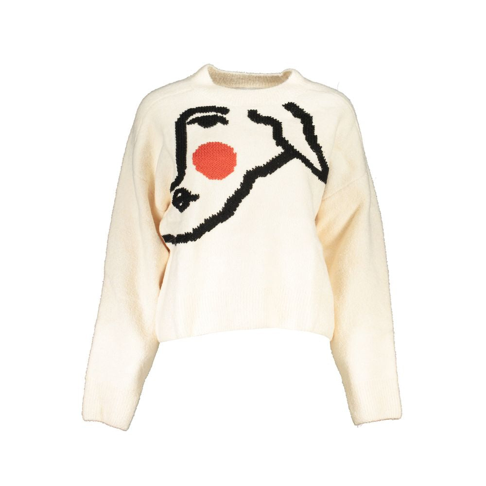 White Fabric Sweater - ventzia