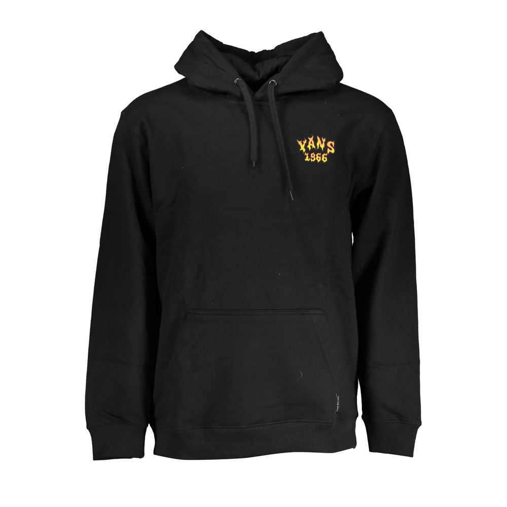 Black Cotton Men Sweater with Hood