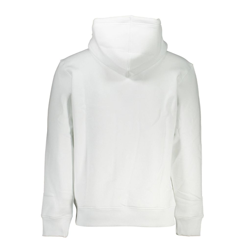 White Cotton Men's Sweater with Hood