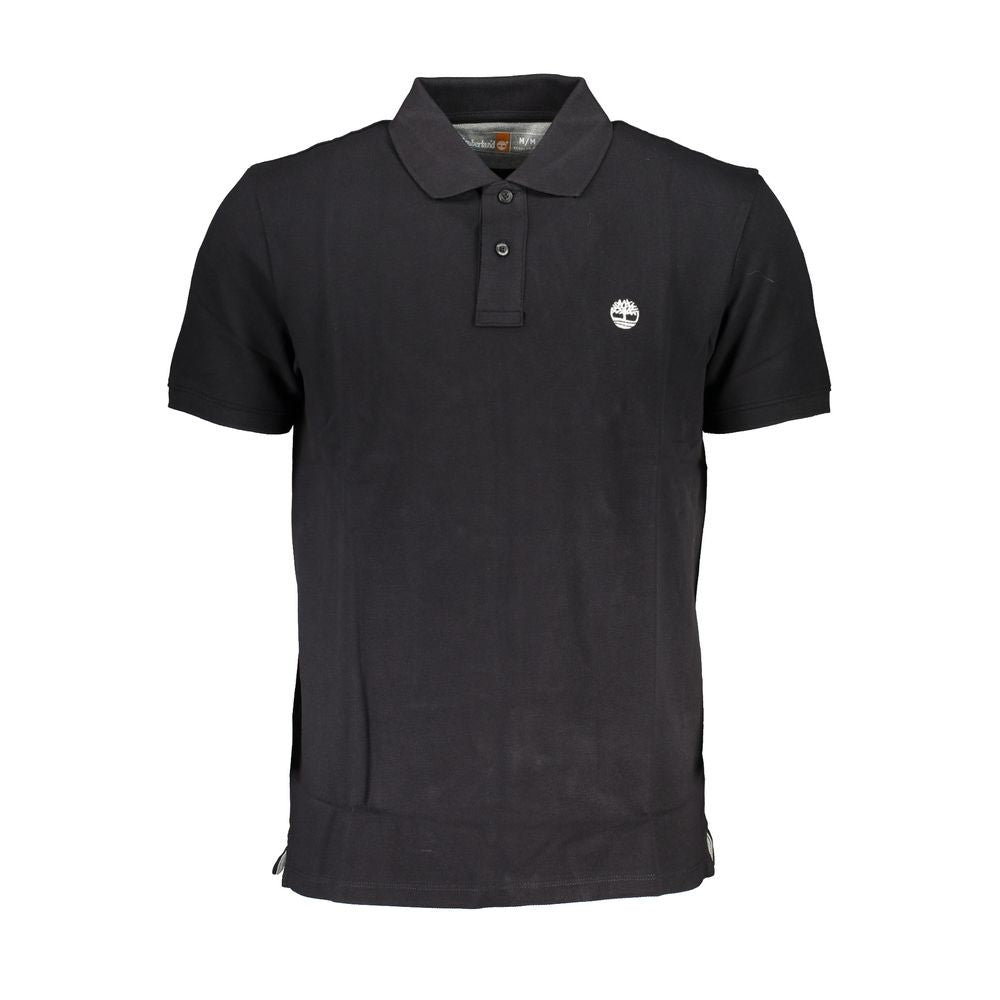 Black Cotton Polo Shirt - ventzia