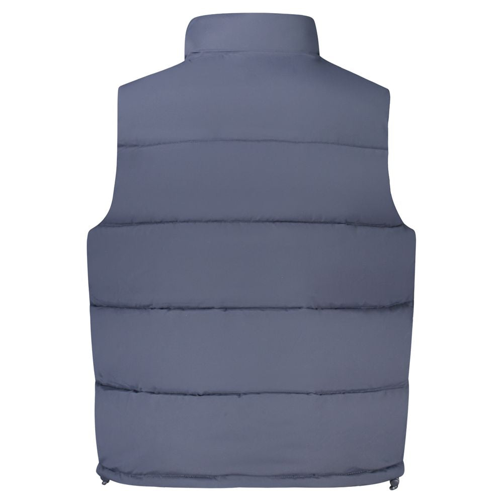 Blu Polyester Men's Sleeveless Jacket - ventzia