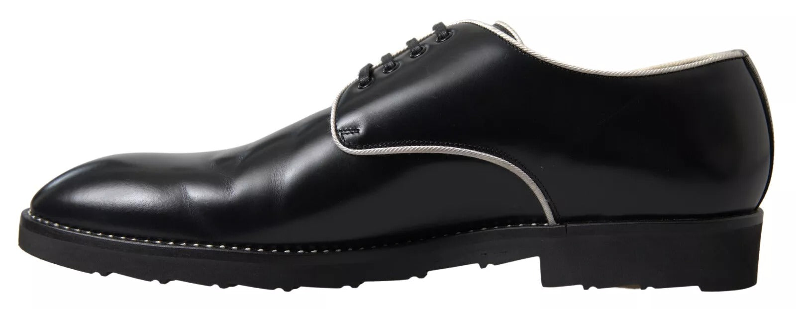 Black White Leather Formal Dress Shoes - ventzia