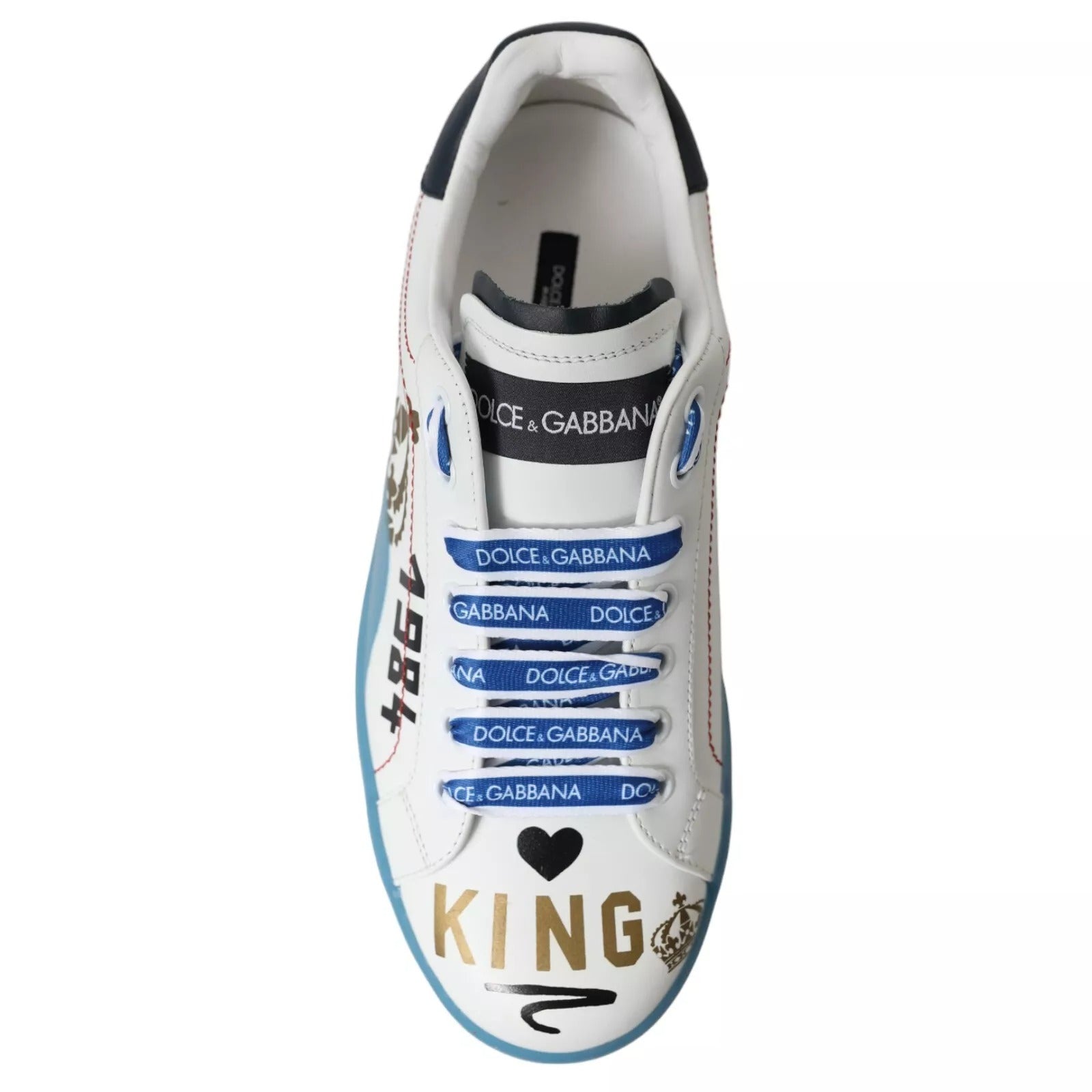 Blue White Printed Portofino Melt Sneakers - ventzia